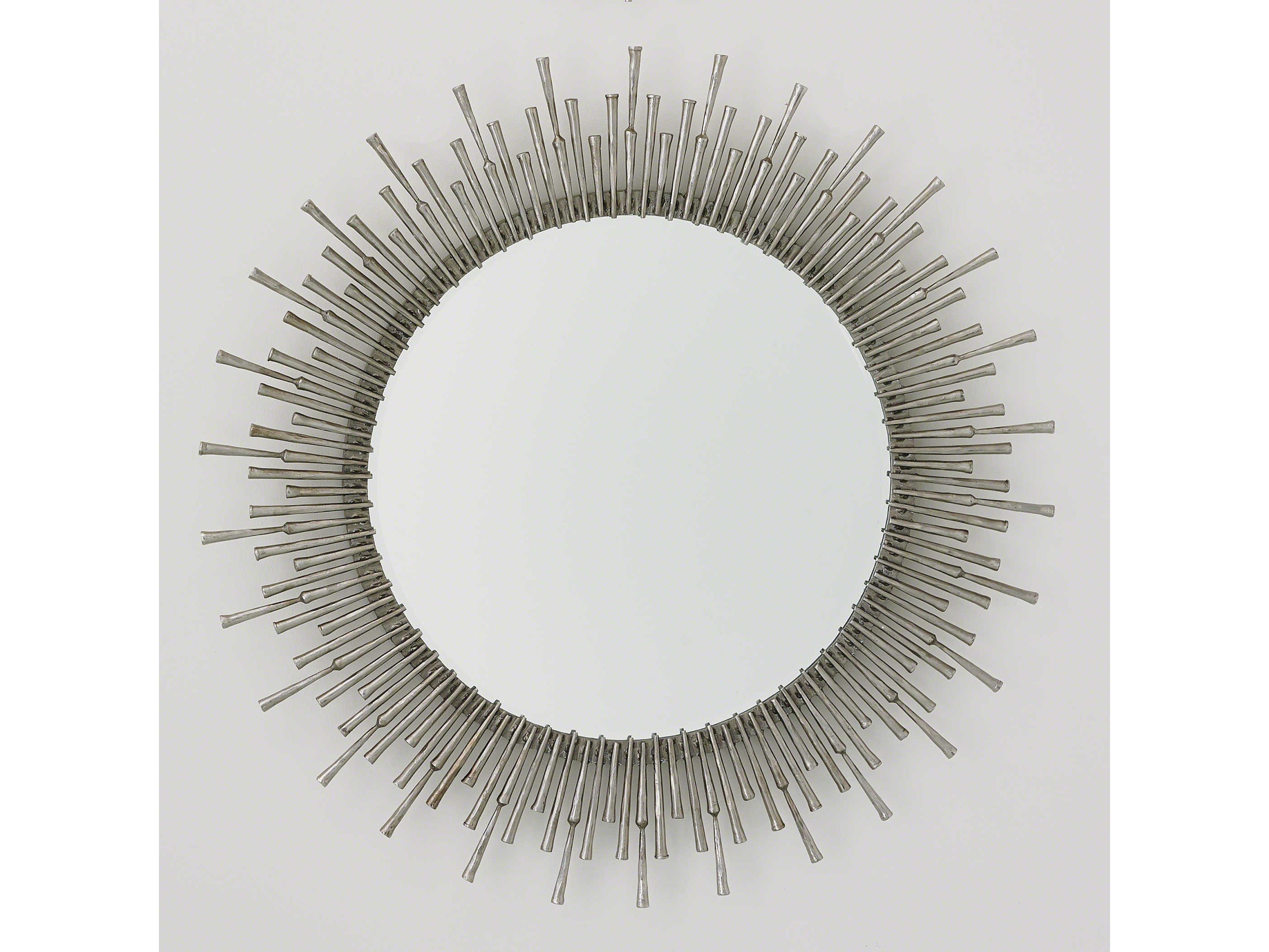 Spike Antique Nickel Round Wall Mirror