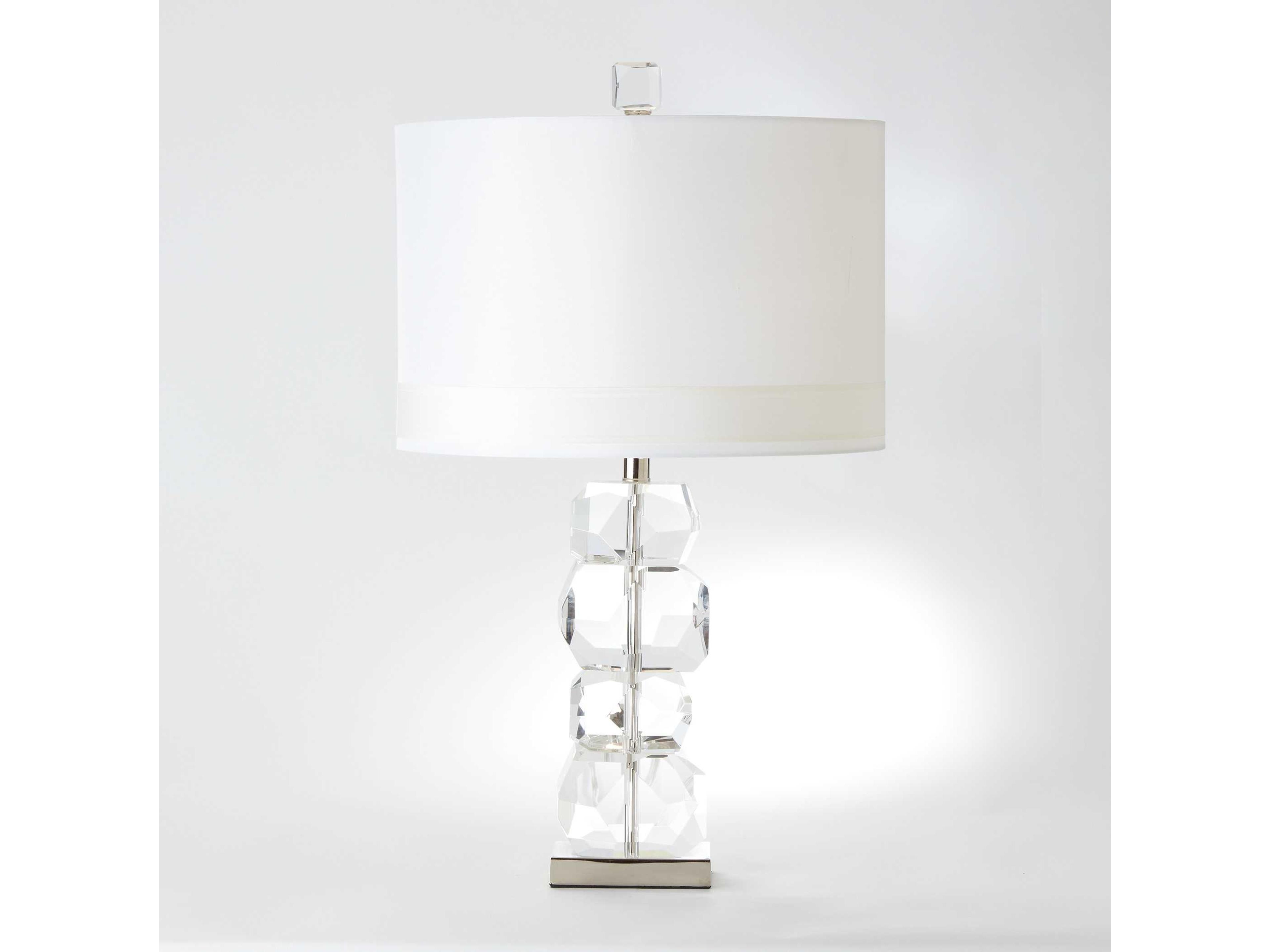 Stacked Gemstone Short Crystal Clear Buffet Lamp