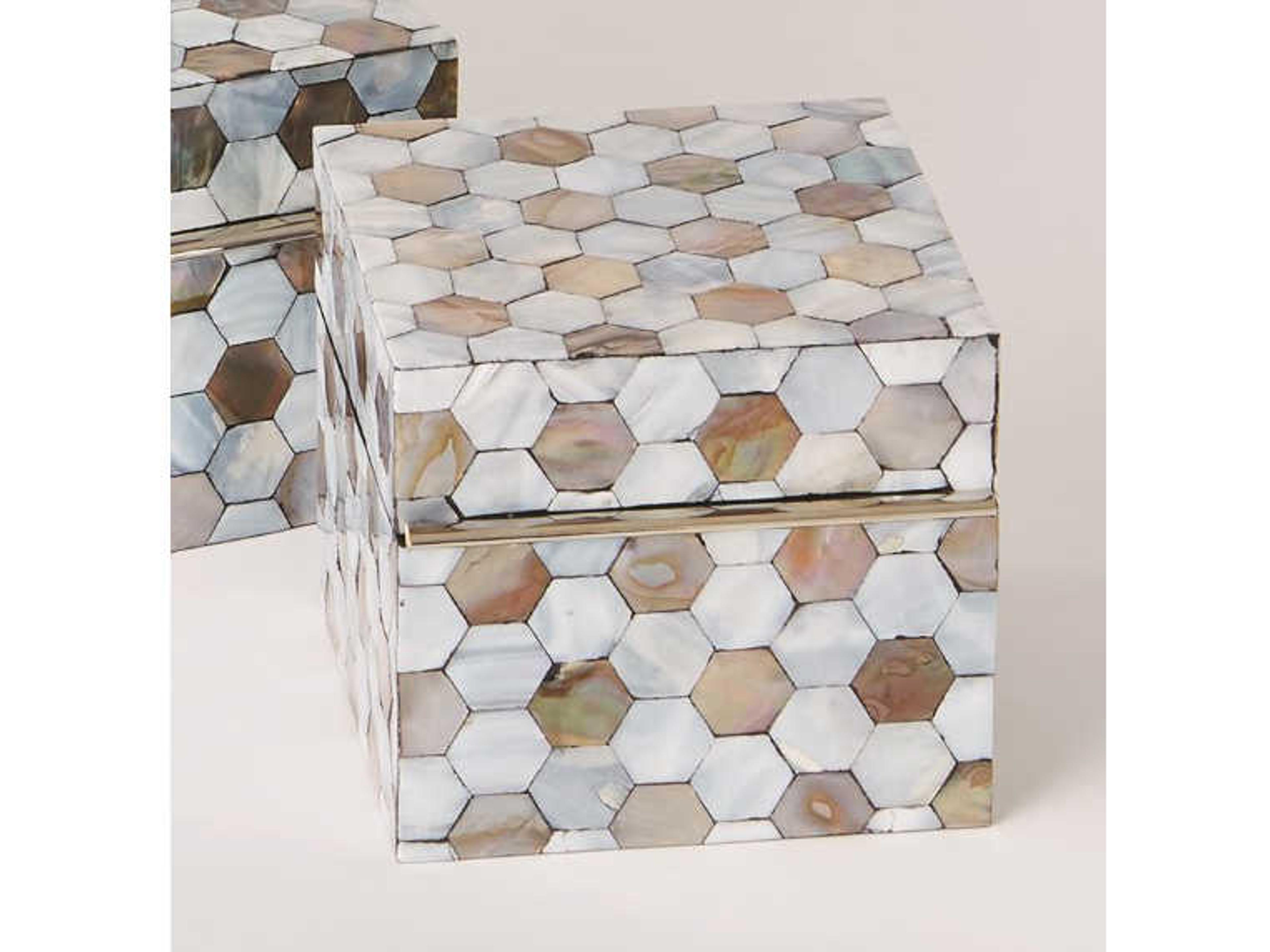 Global Views Mother Of Pearl Small Storage Case