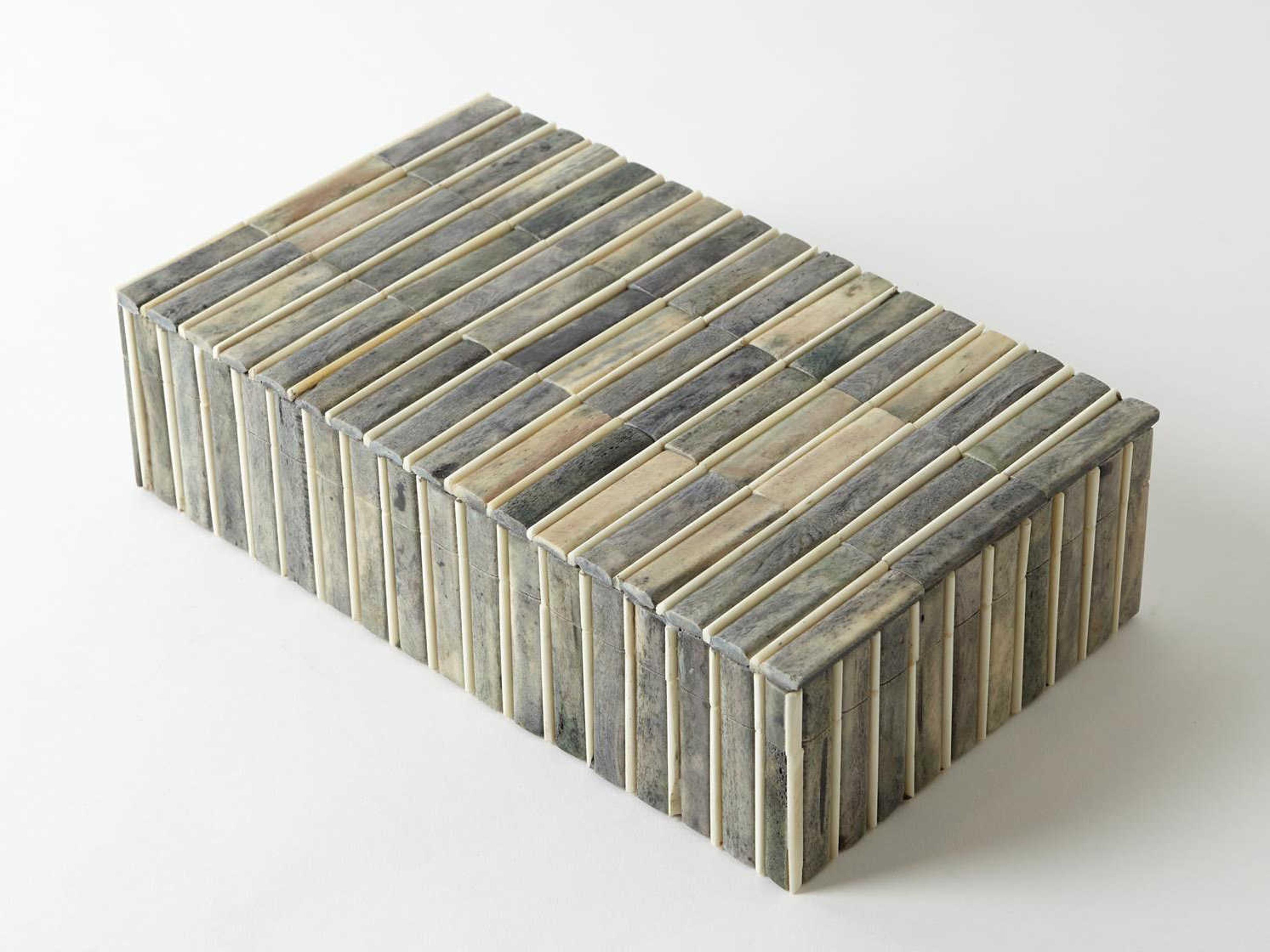 Global Views Grey / Ivory Medium Storage Case