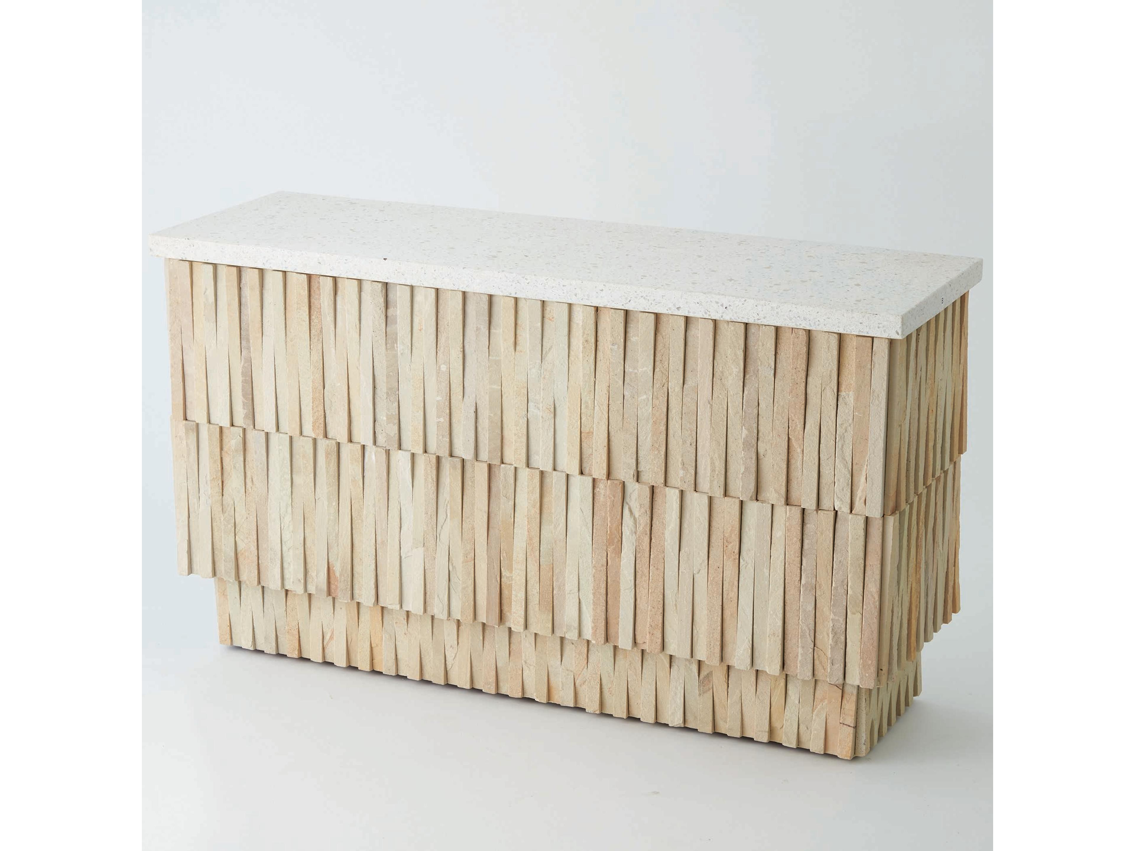 Teeter Totter Rectangular Stone Console Table