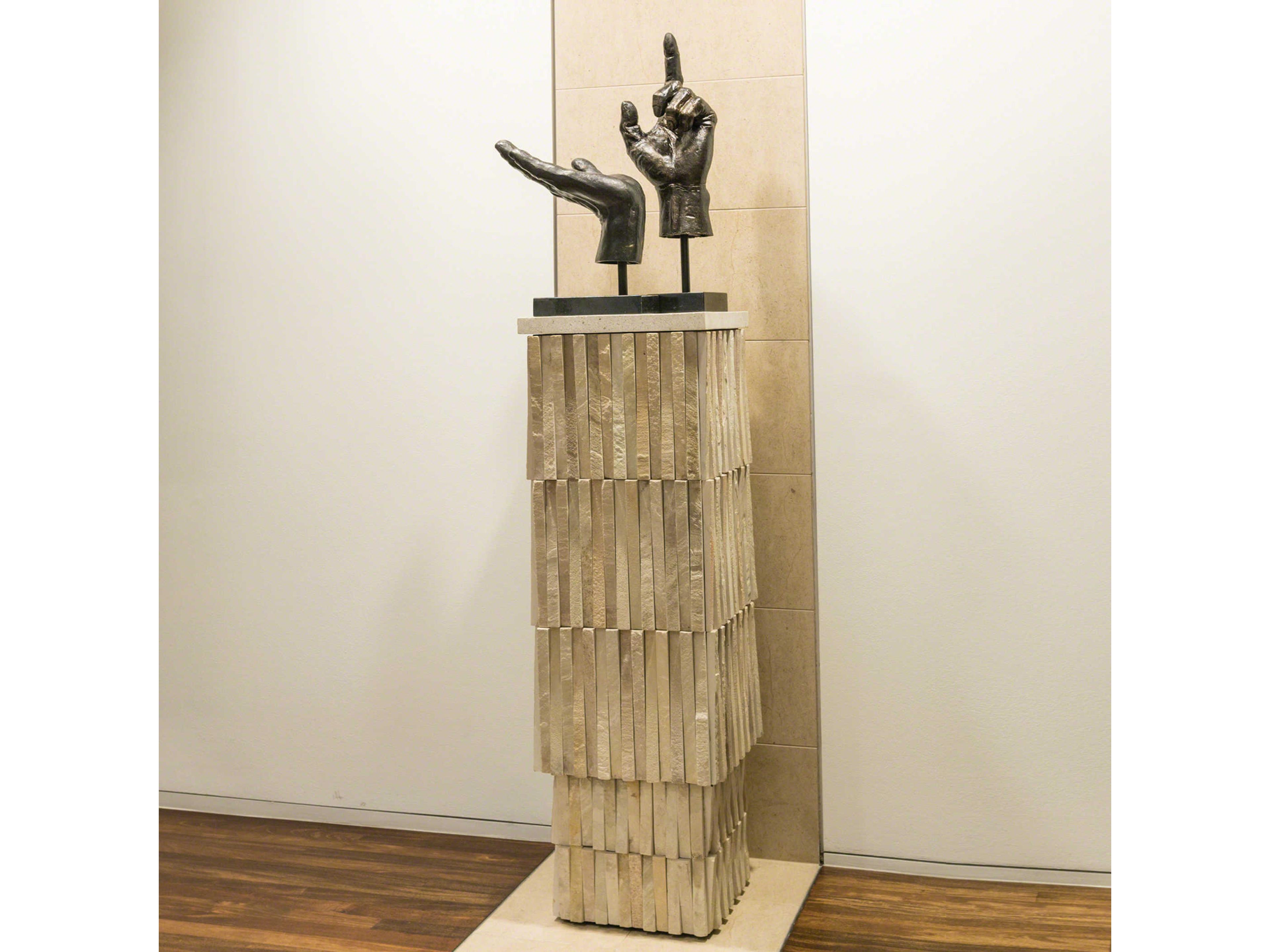 Teeter Totter Square Stone End Table