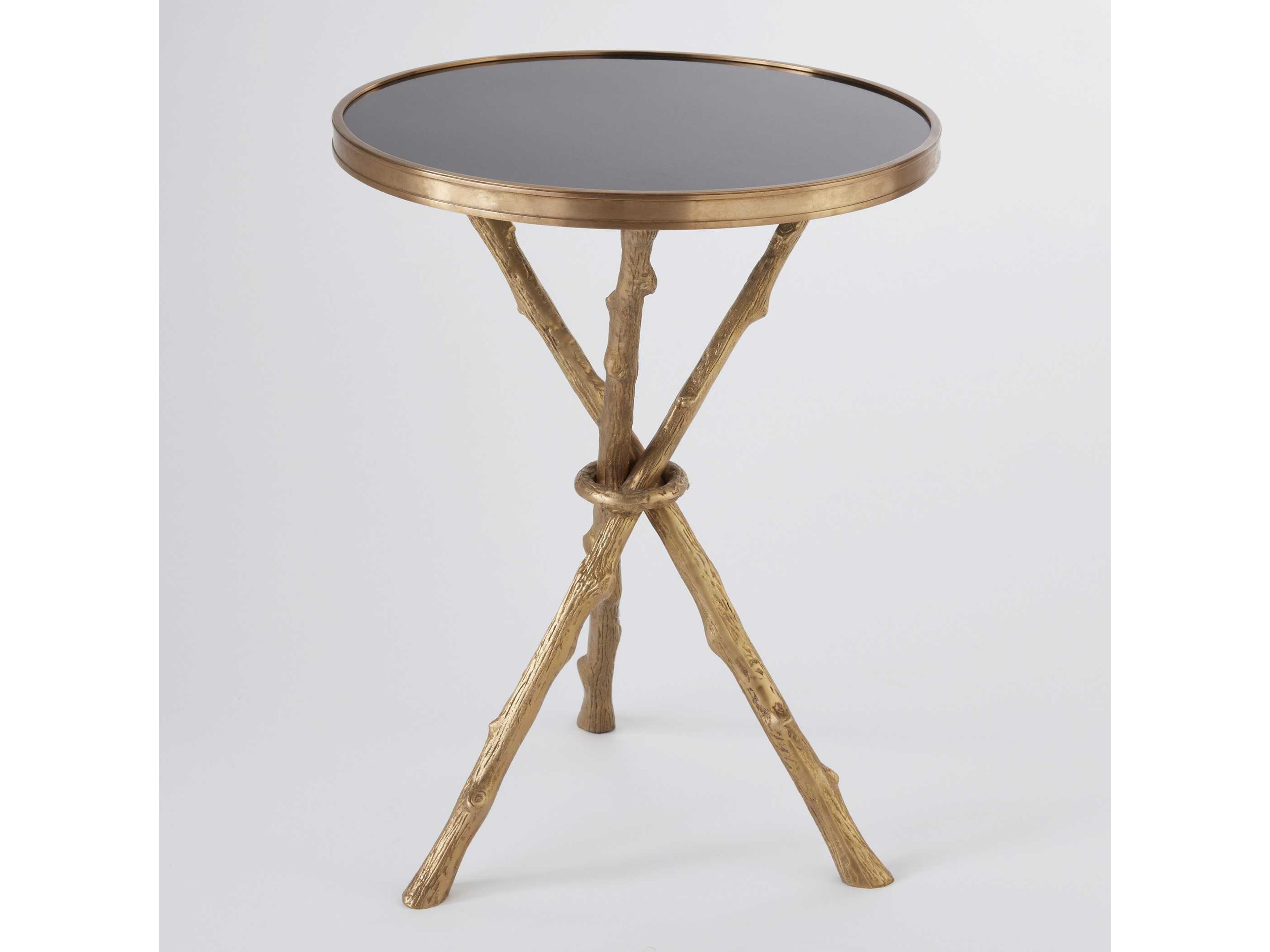 Twig Round Granite End Table