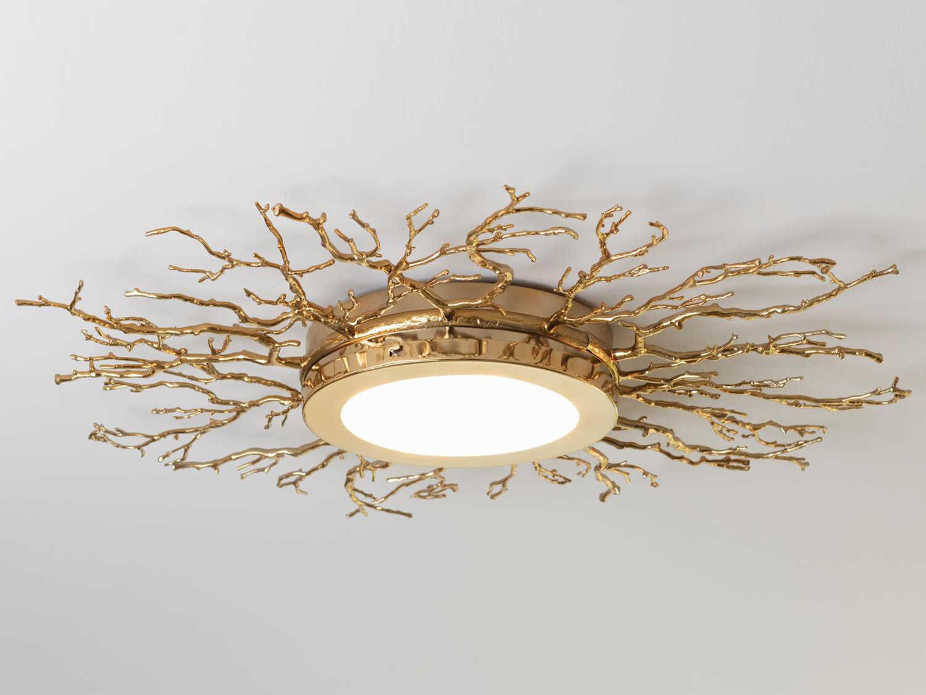 Twig 4-Light Brass LED Drum Flush Mount