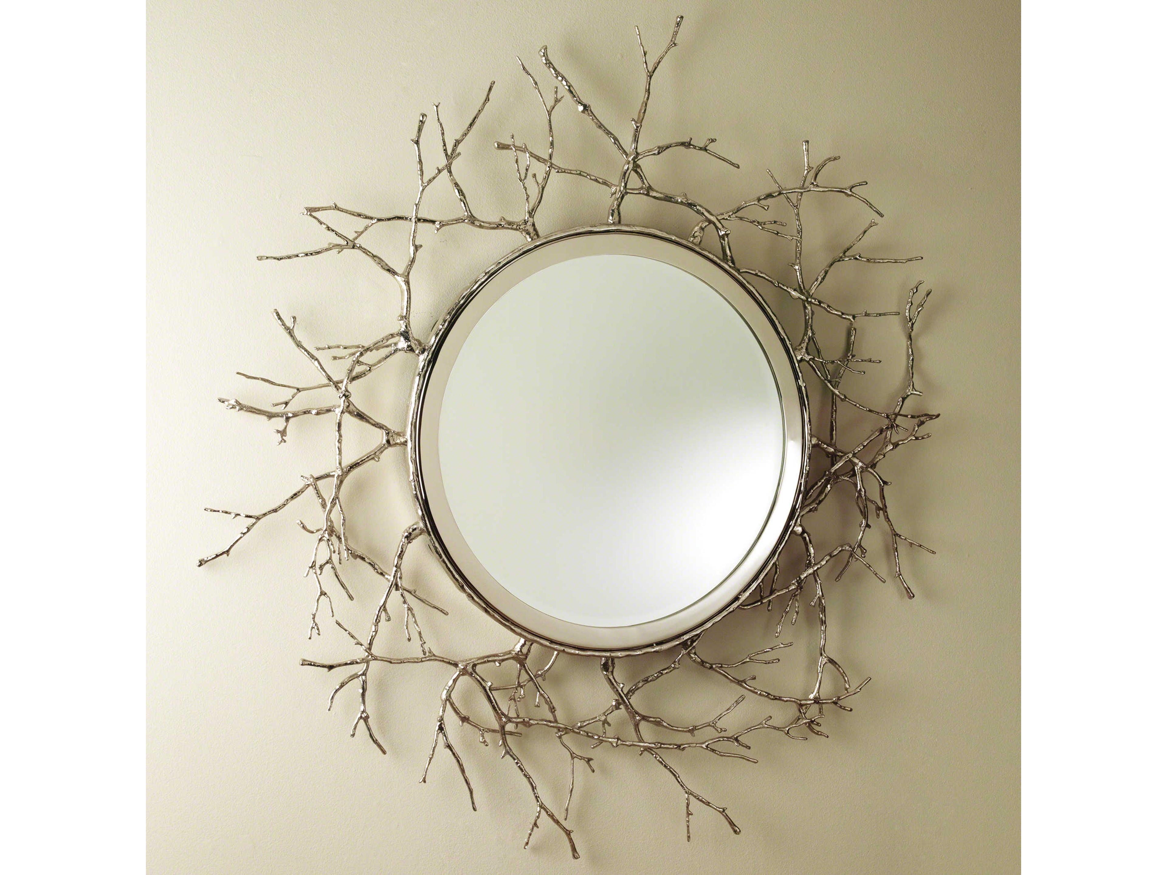 Twig Nickel Round Wall Mirror