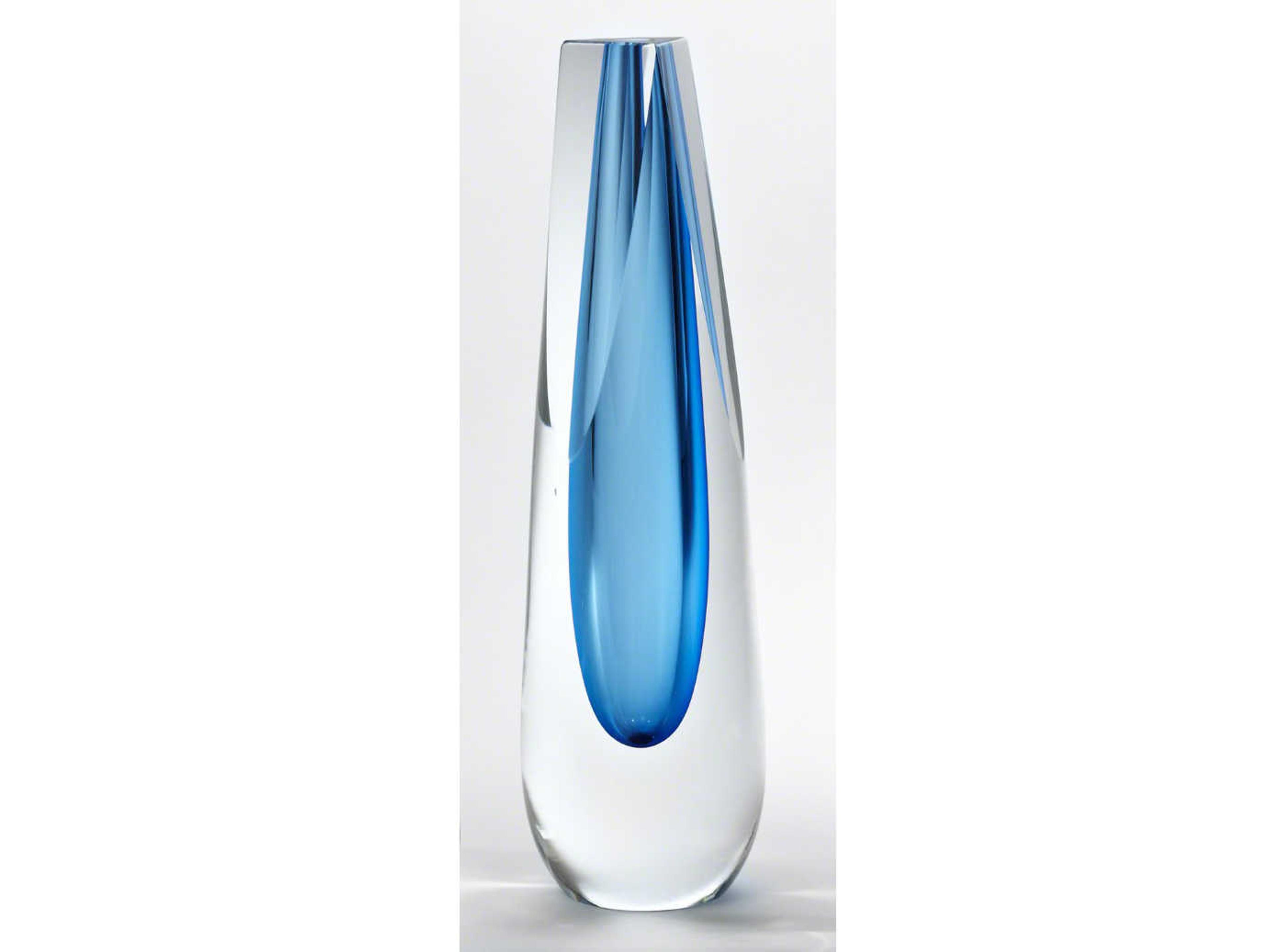 Triangle Cut Cobalt Vase