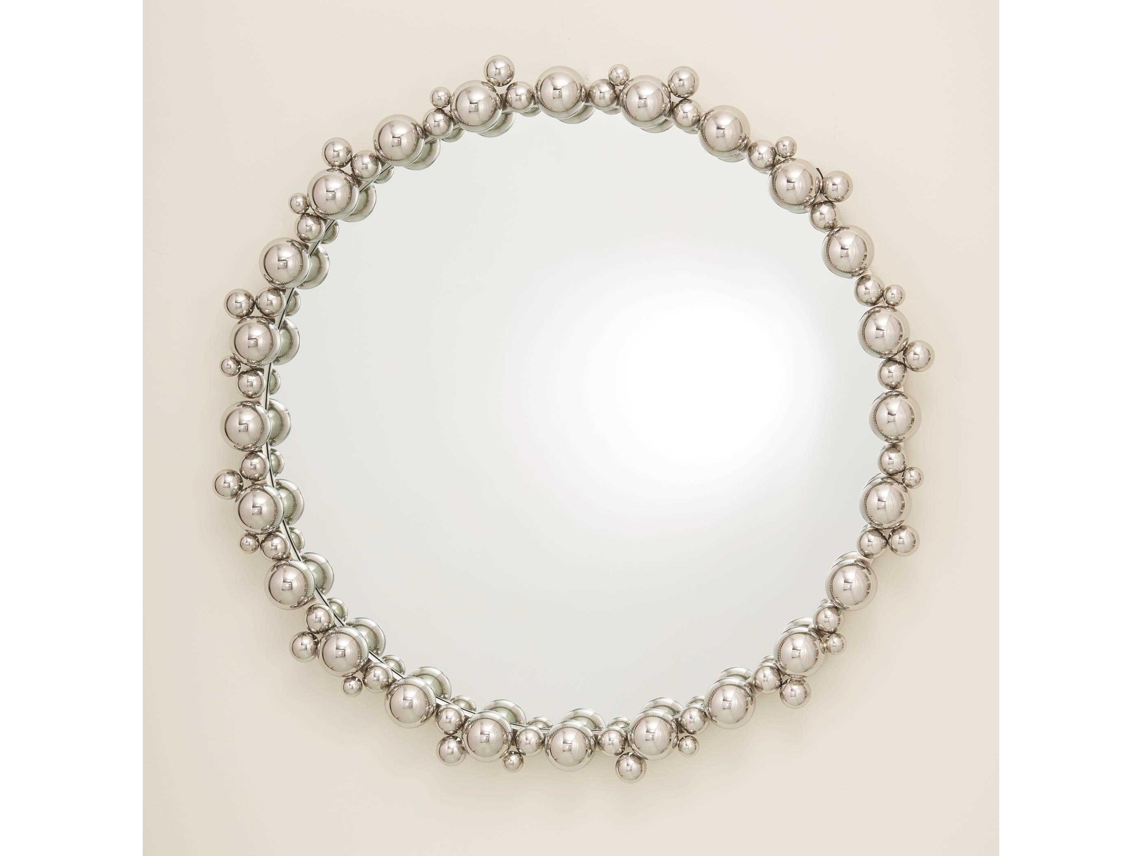Bubble Nickel Round Wall Mirror