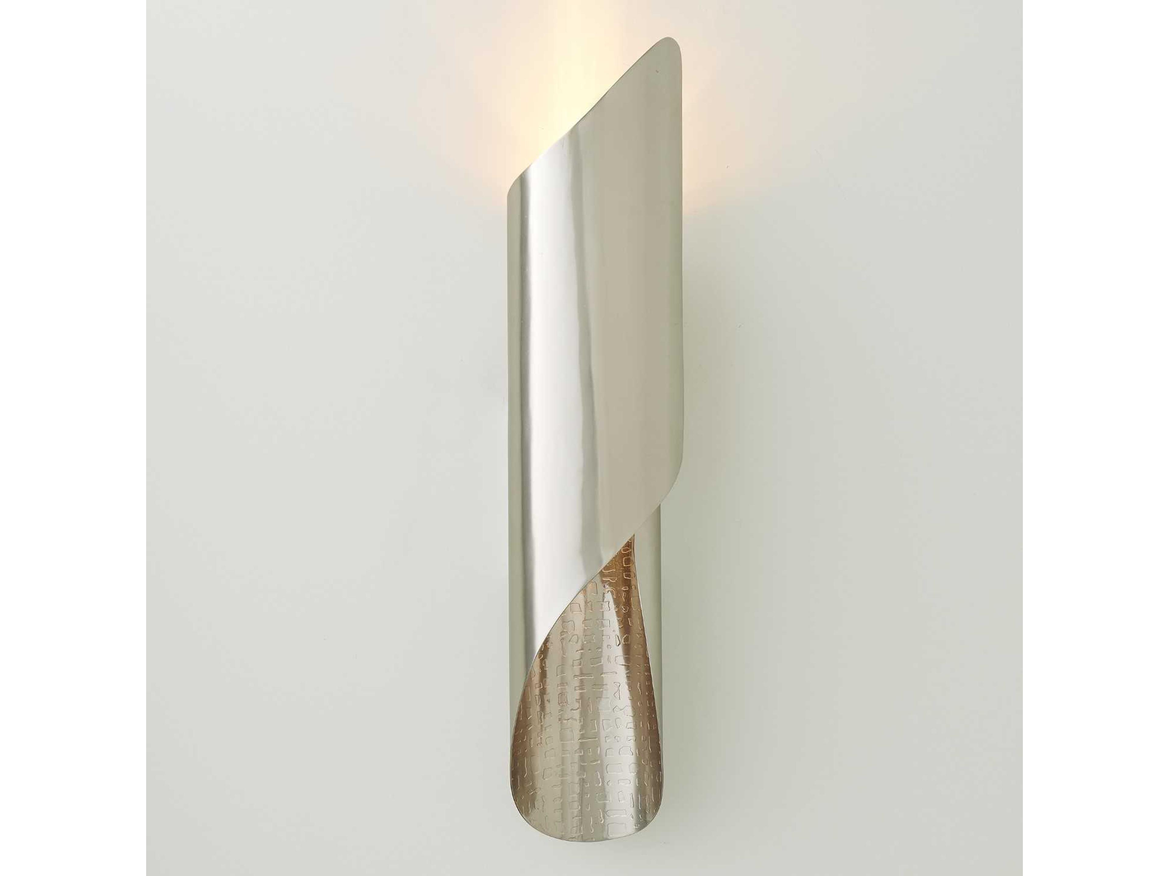 Global Views 1-Light Antique Nickel Shiny Wall Sconce