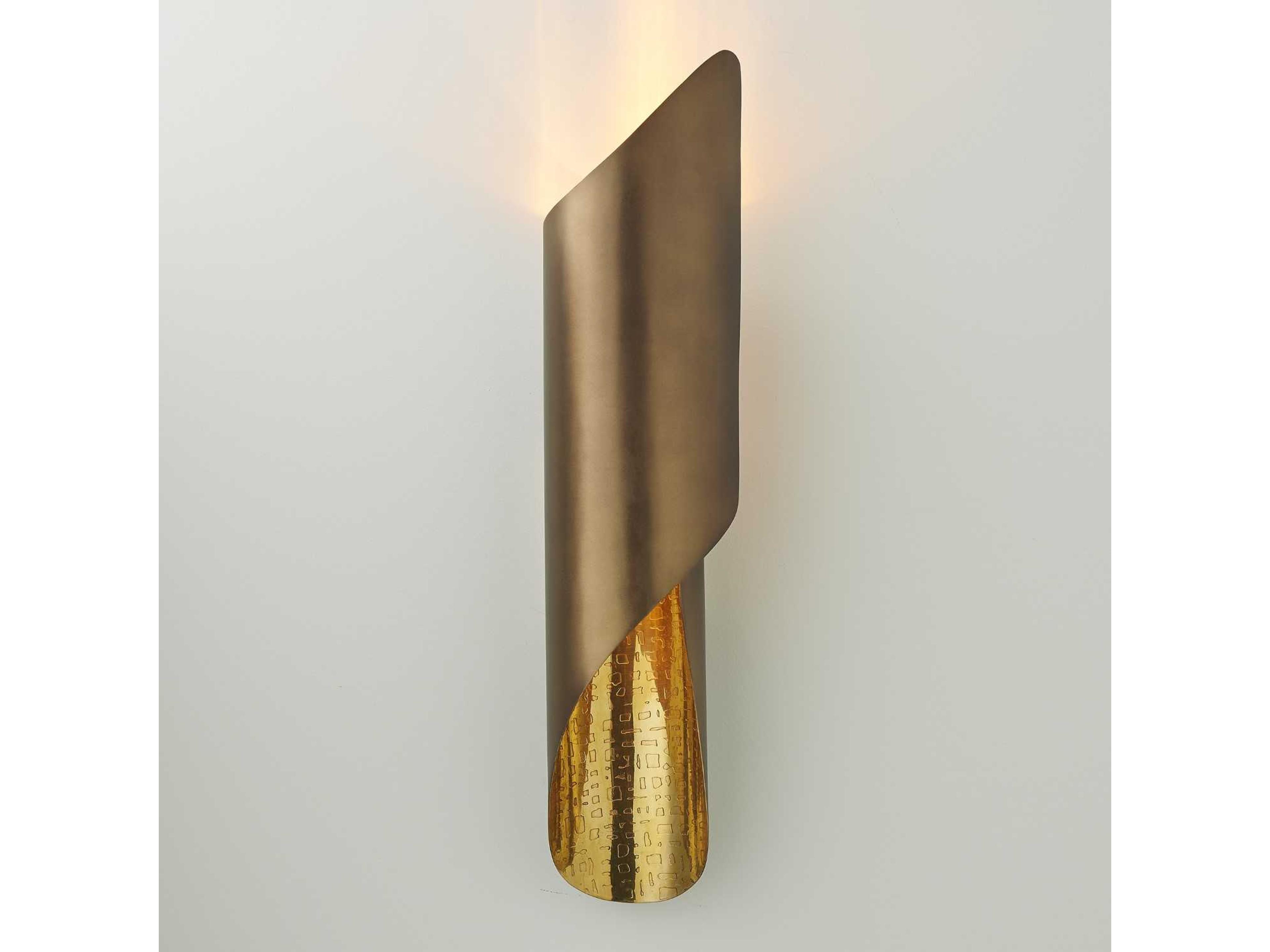 1-Light Antique Brass Shiny Wall Sconce