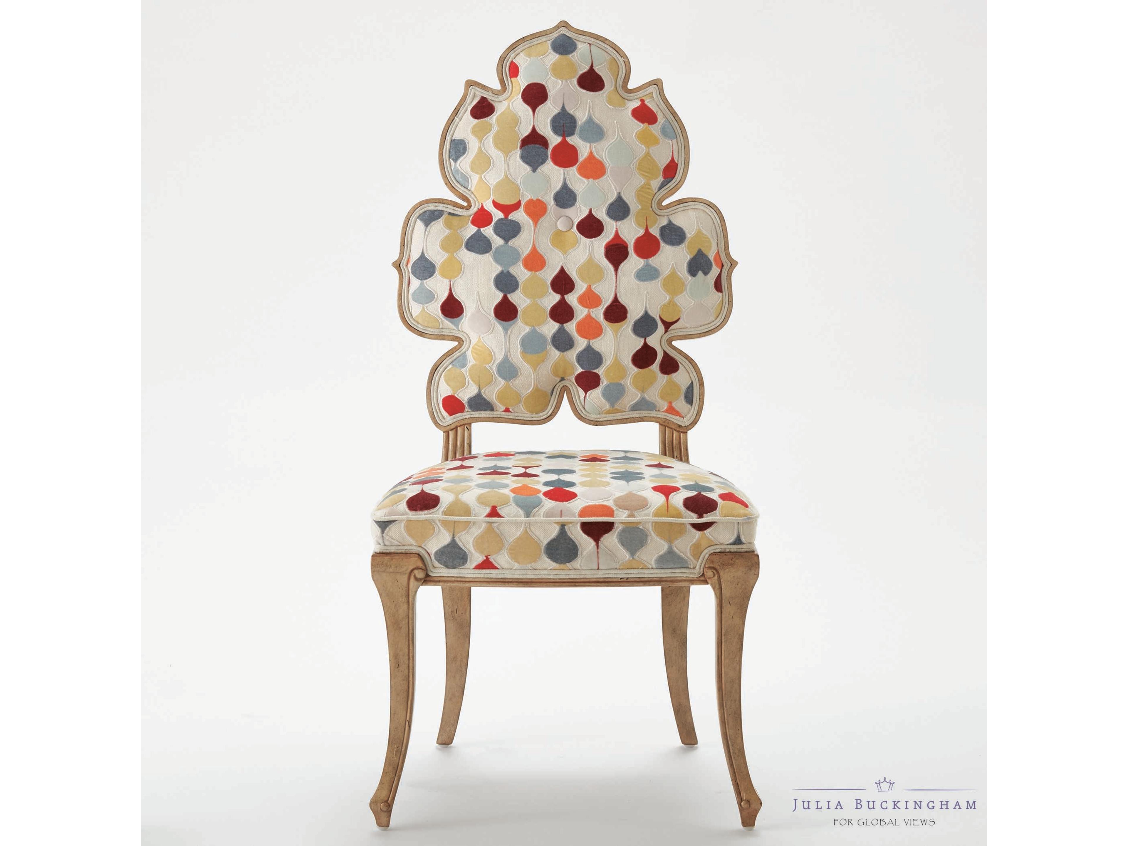 Wiggle Rubberwood Beige Upholstered Side Dining Chair