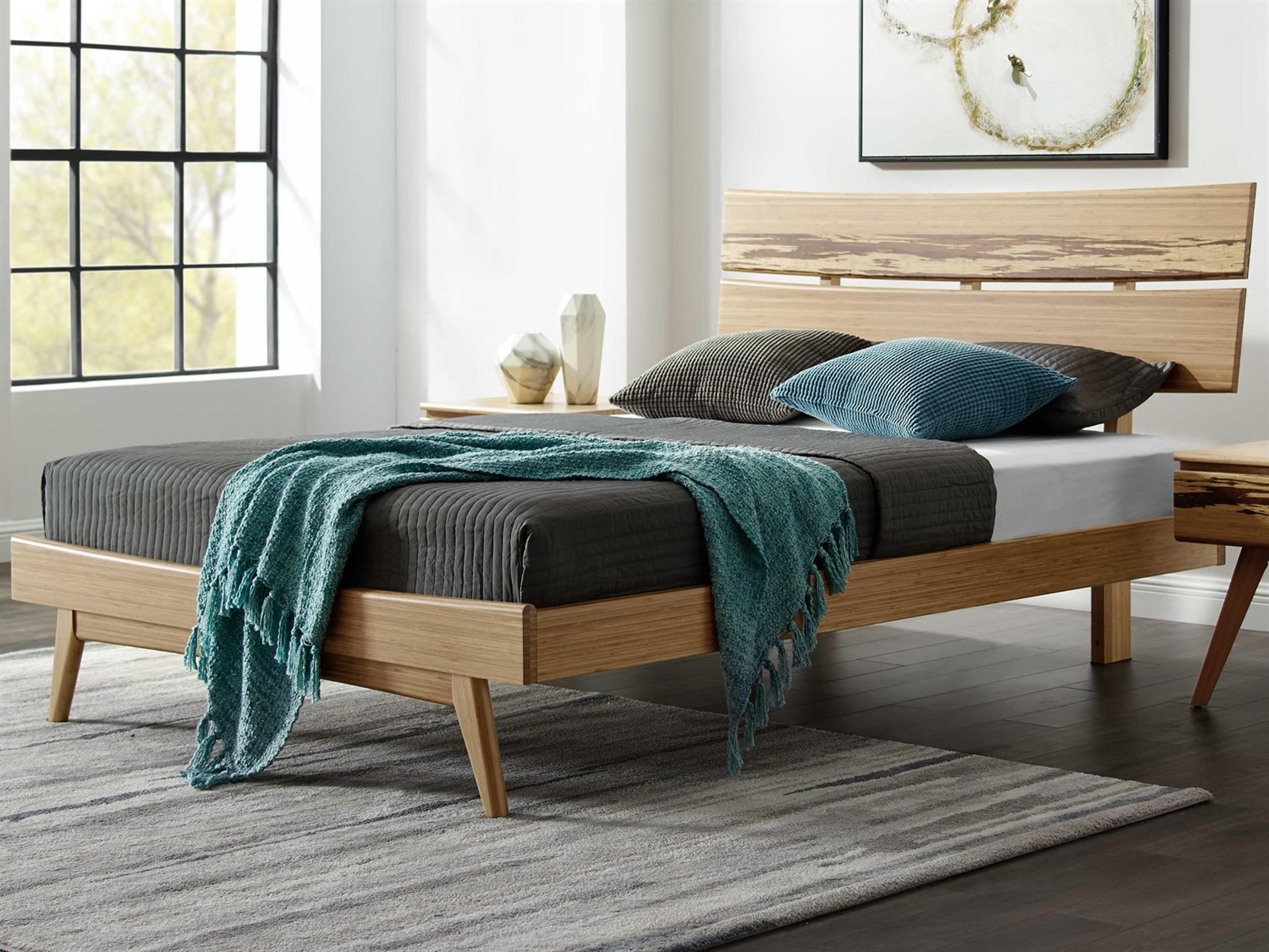 Greenington Azara Caramelized Beige Bamboo Wood Queen Panel Bed