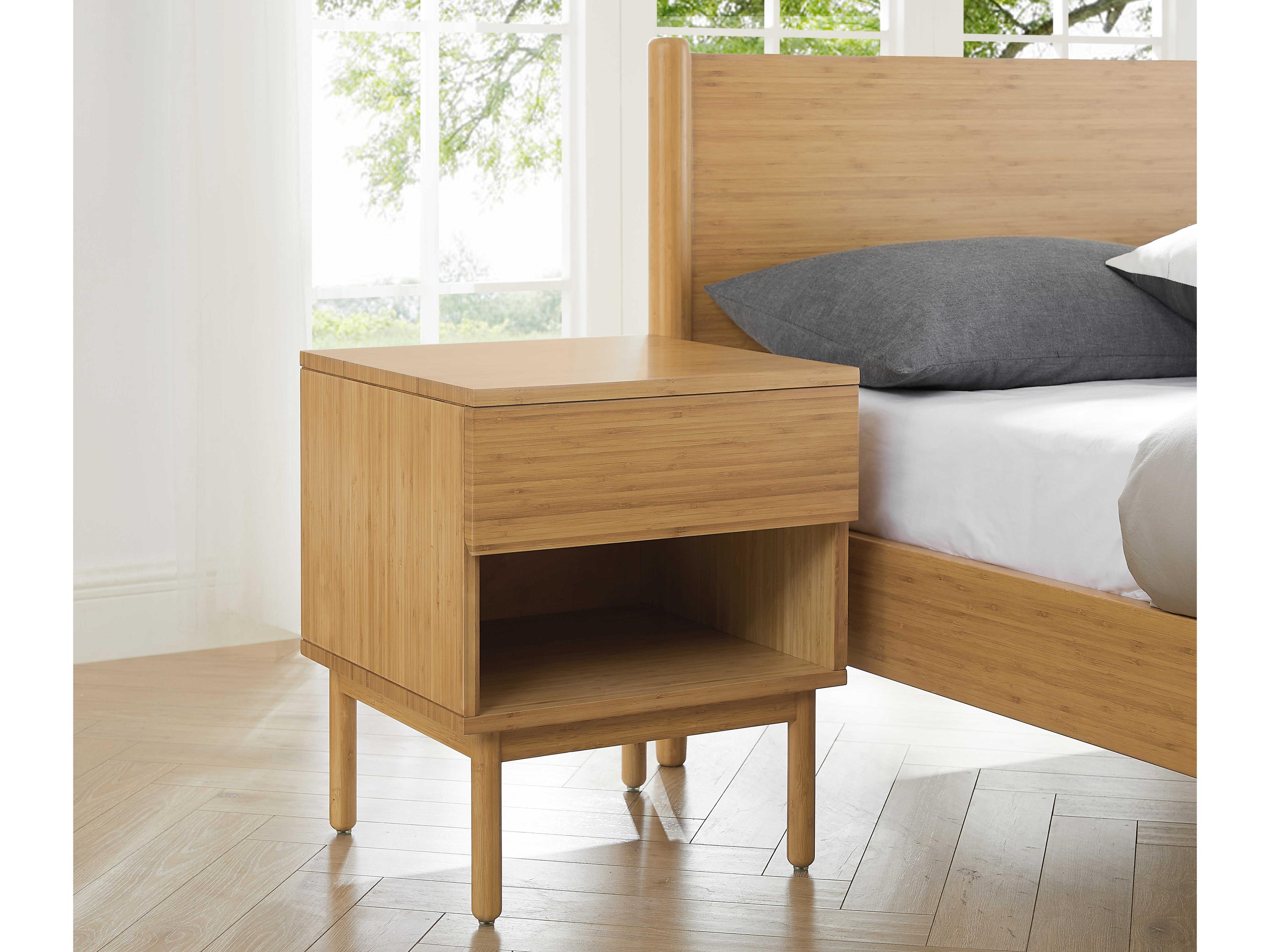 Greenington Eco Ridge 1-Drawer Brown Bamboo Wood Nightstand