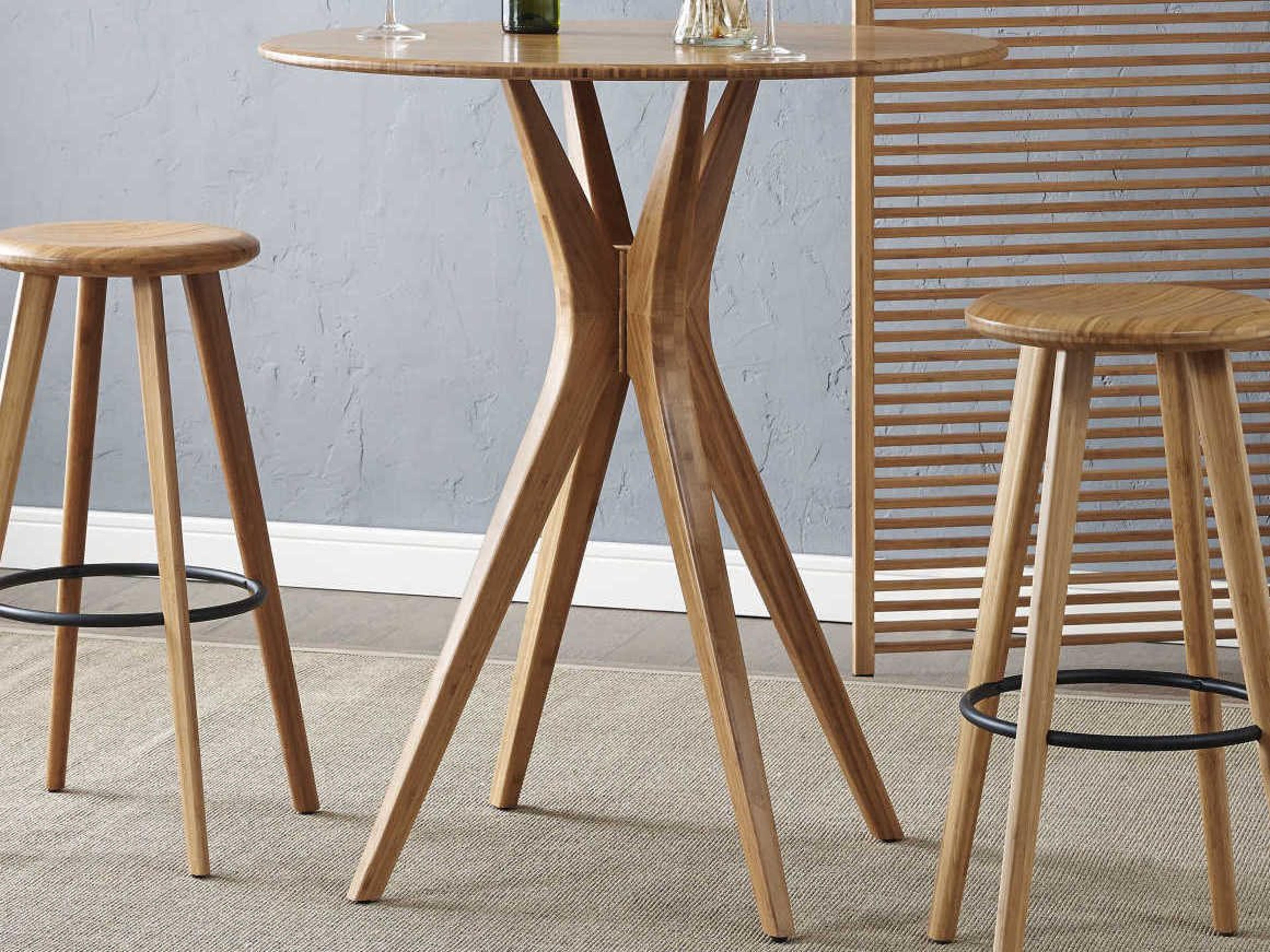 Greenington Mimosa Caramelized Round Wood Bar Table