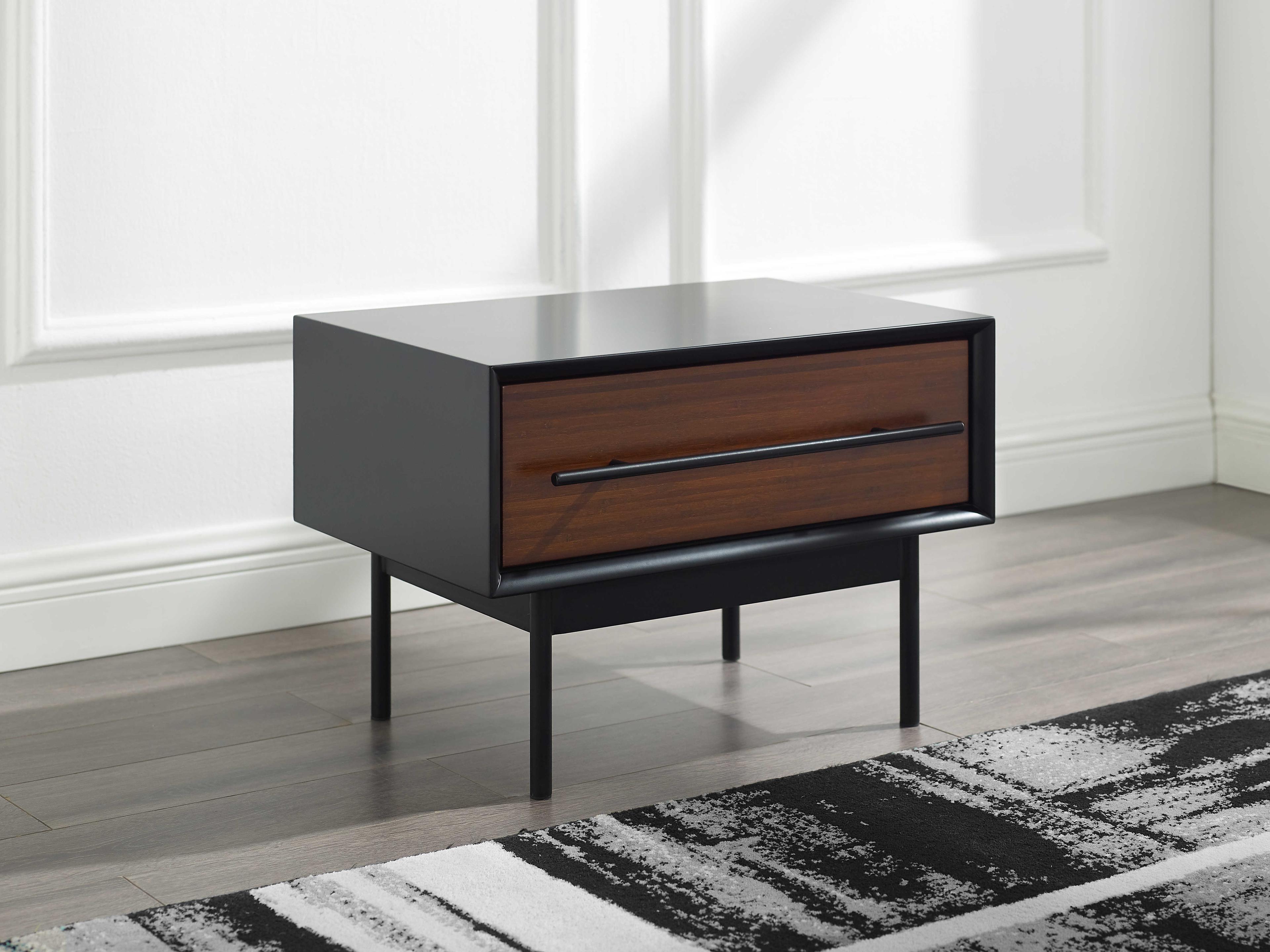 Greenington Park Avenue 1-Drawer Black Bamboo Wood Chest Nightstand