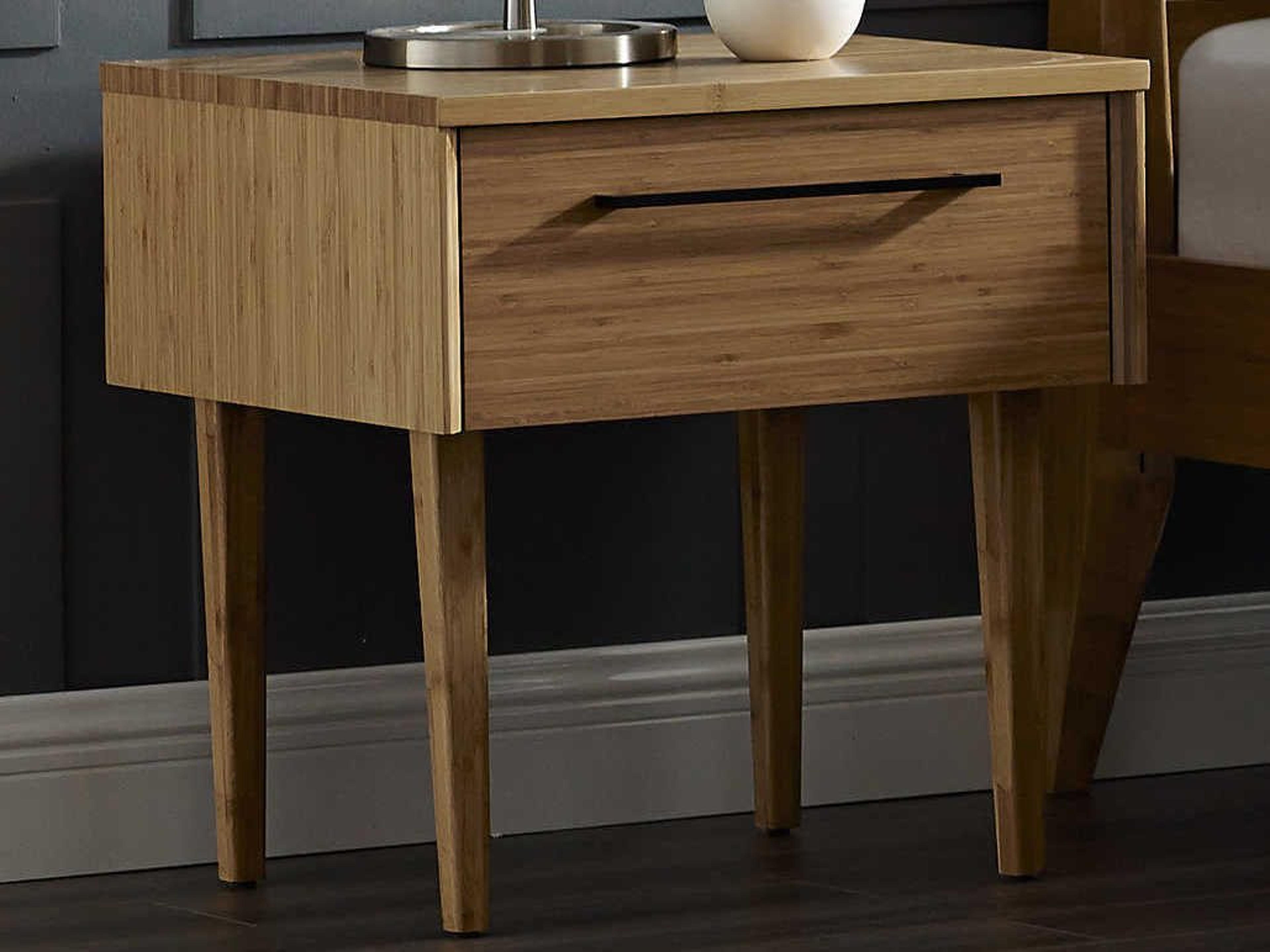 Greenington Sienna 1-Drawer Brown Bamboo Wood Nightstand