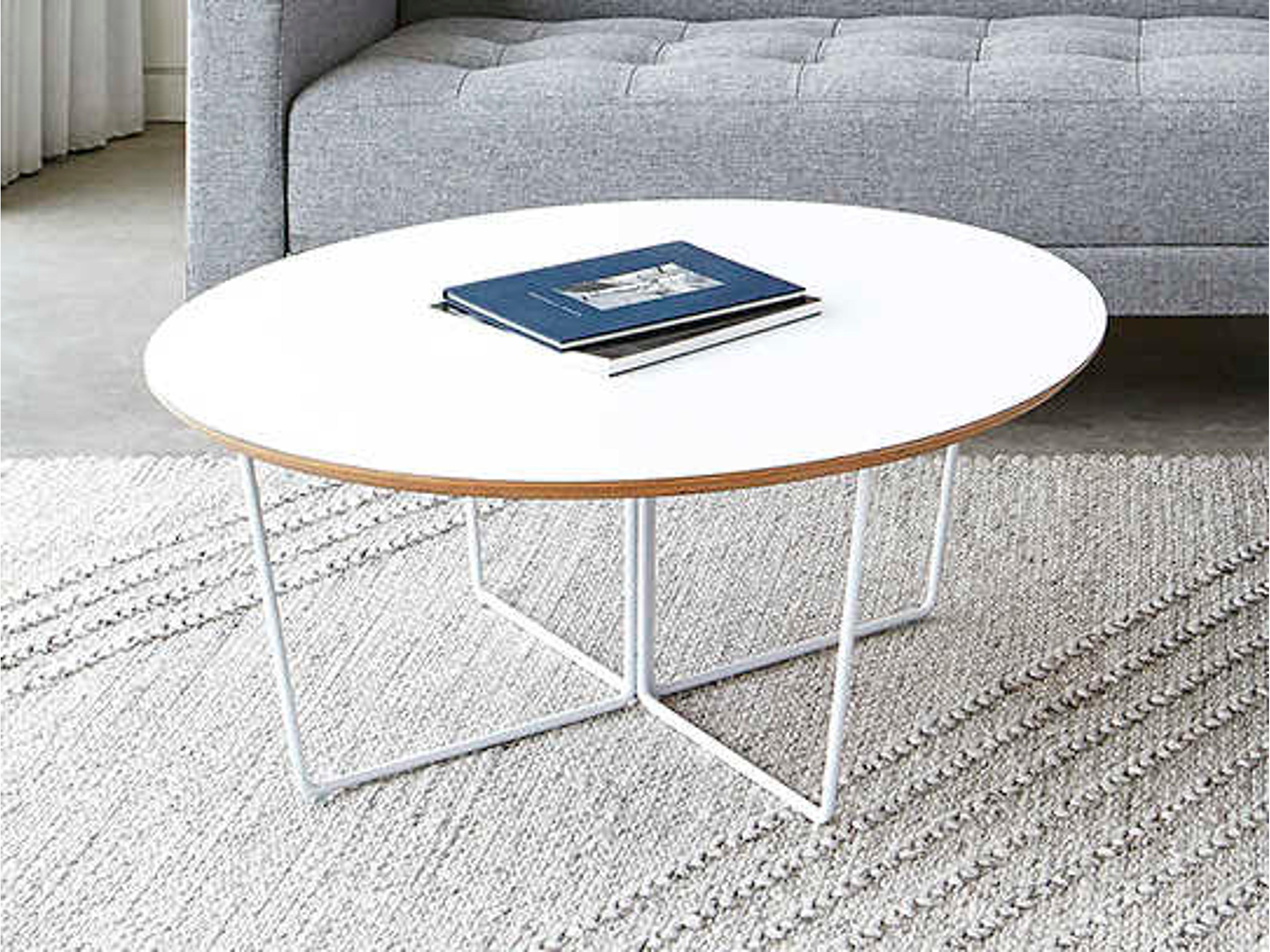 Gus* Modern Array Round Wood White Coffee Table