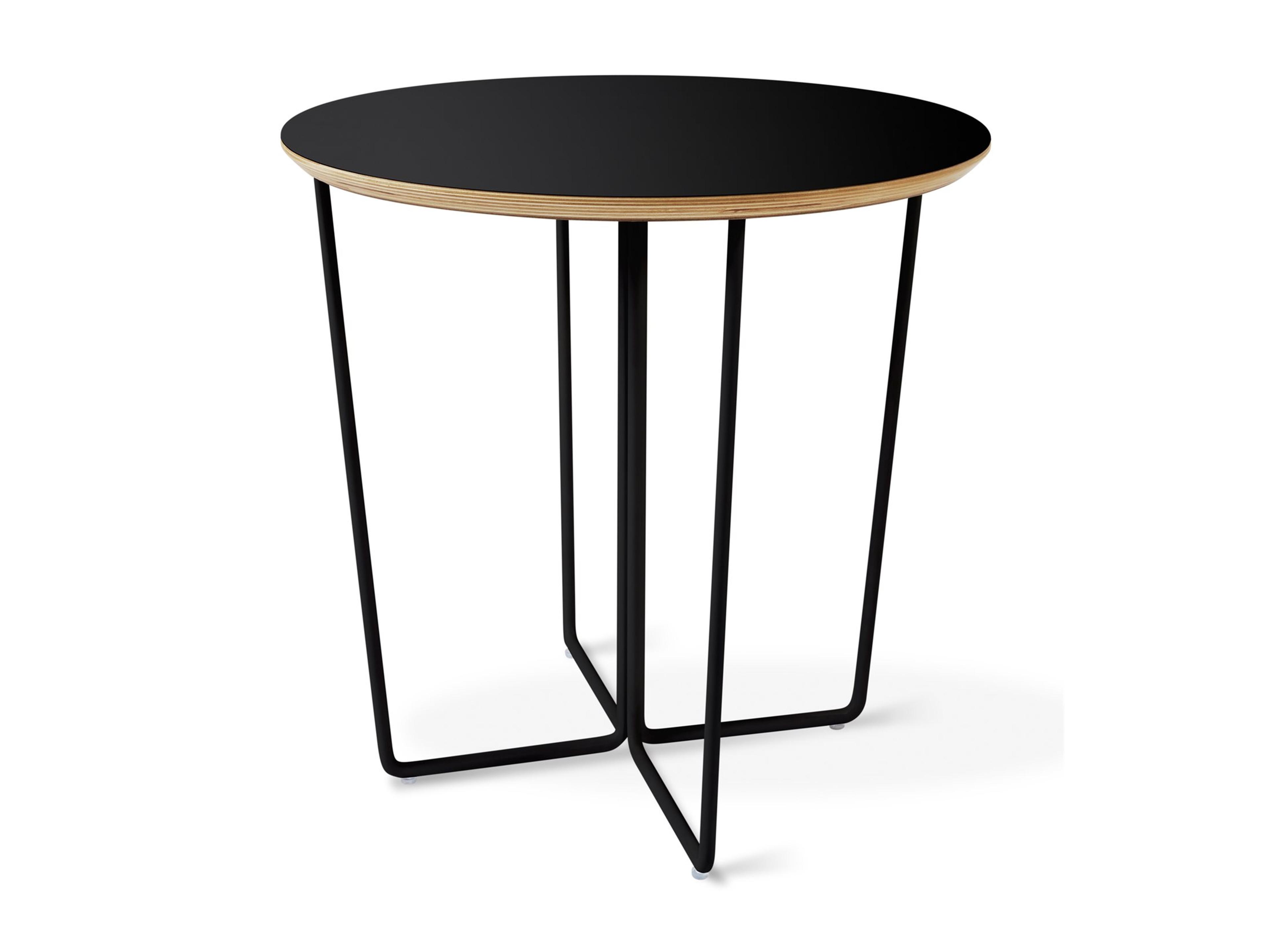 Array Round Wood Black End Table