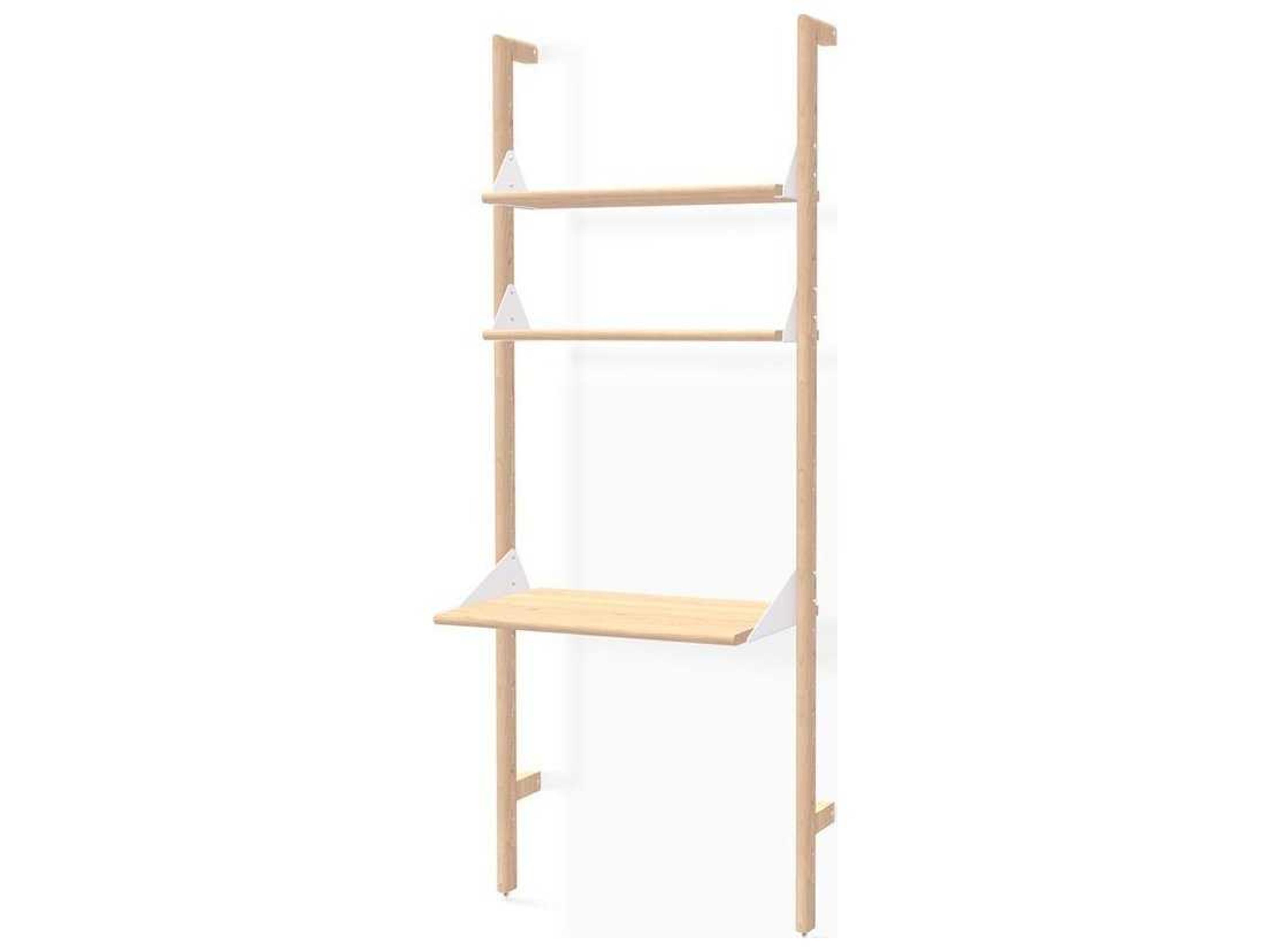 Branch Ash Blonde White Beige Wood Leaning Ladder Desk