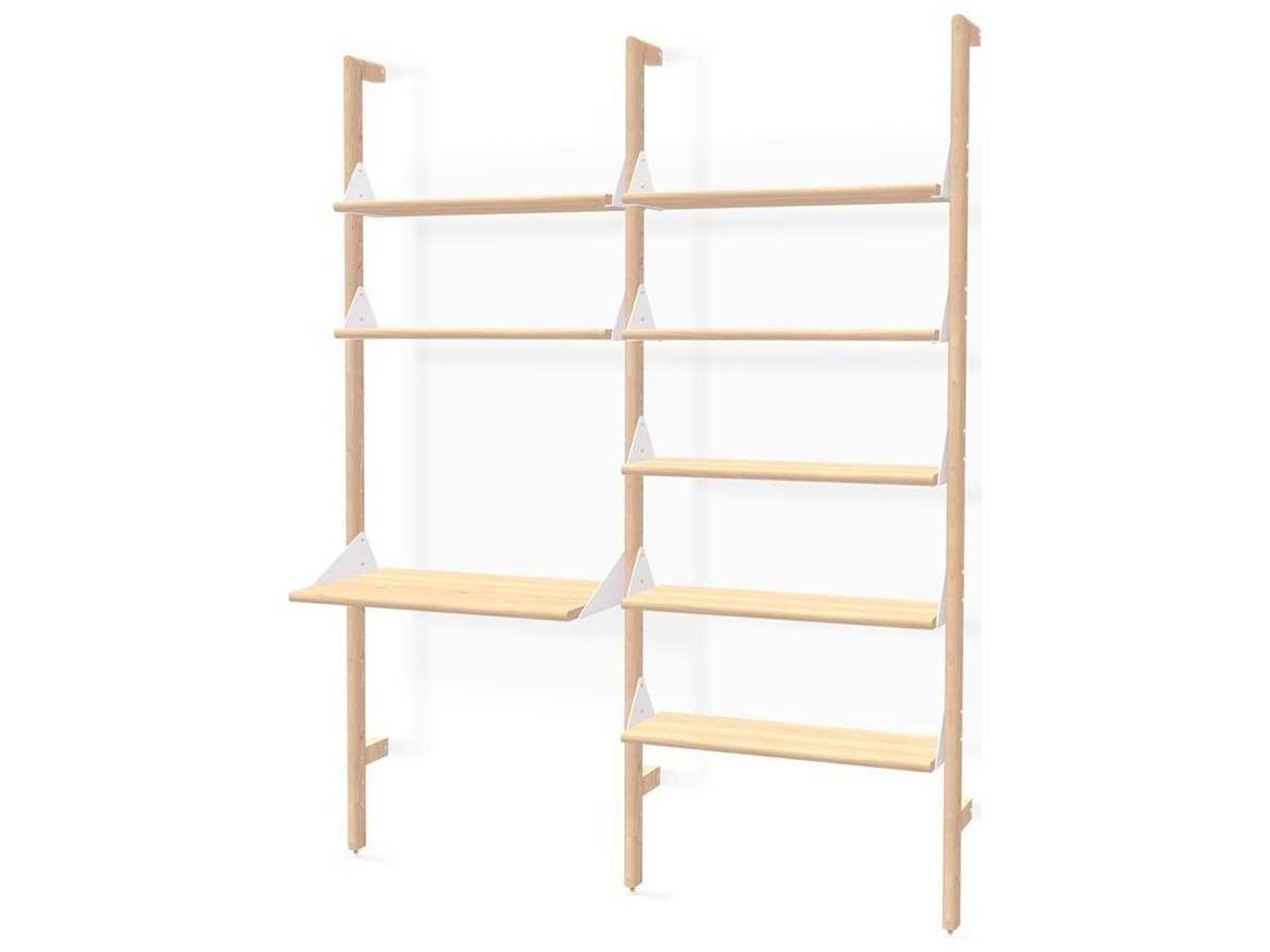 Branch Ash Blonde White Beige Wood Leaning Ladder Desk