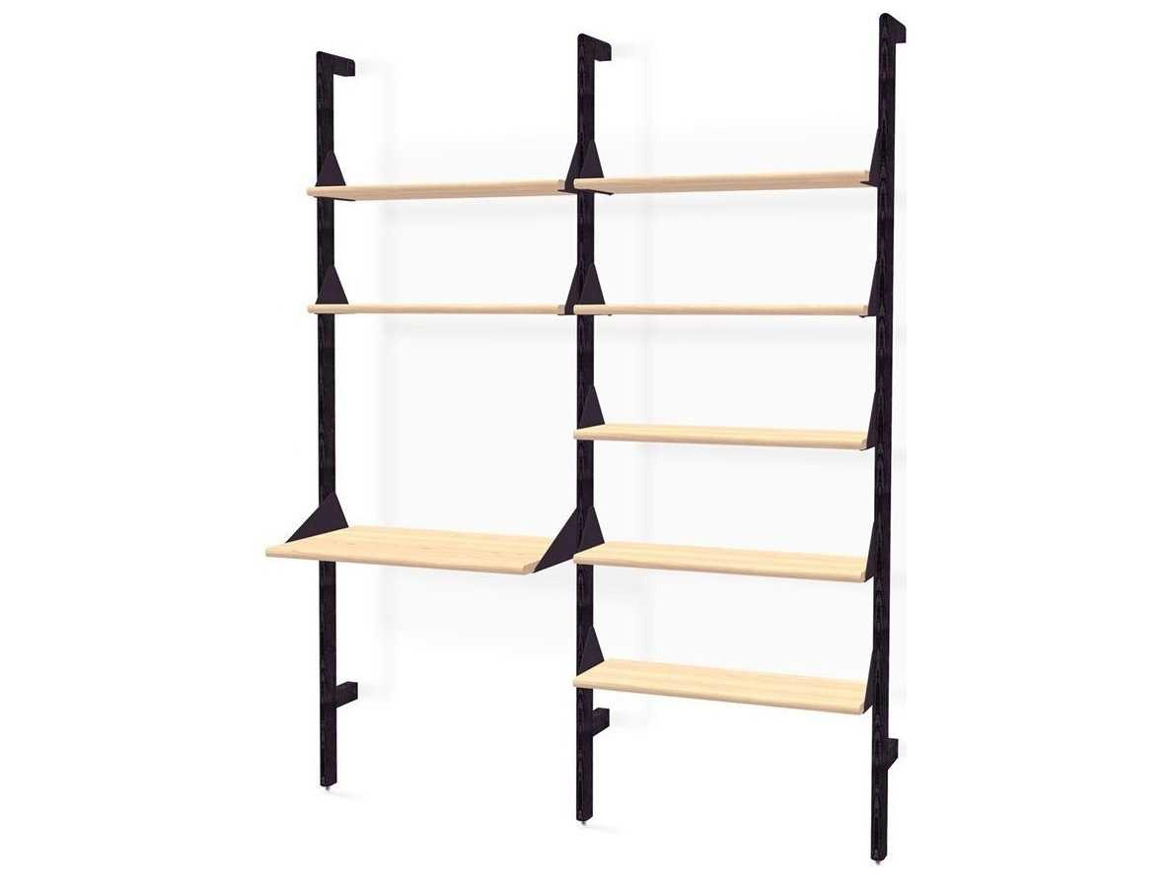 Branch Ash Black Blonde Beige Wood Leaning Ladder Desk