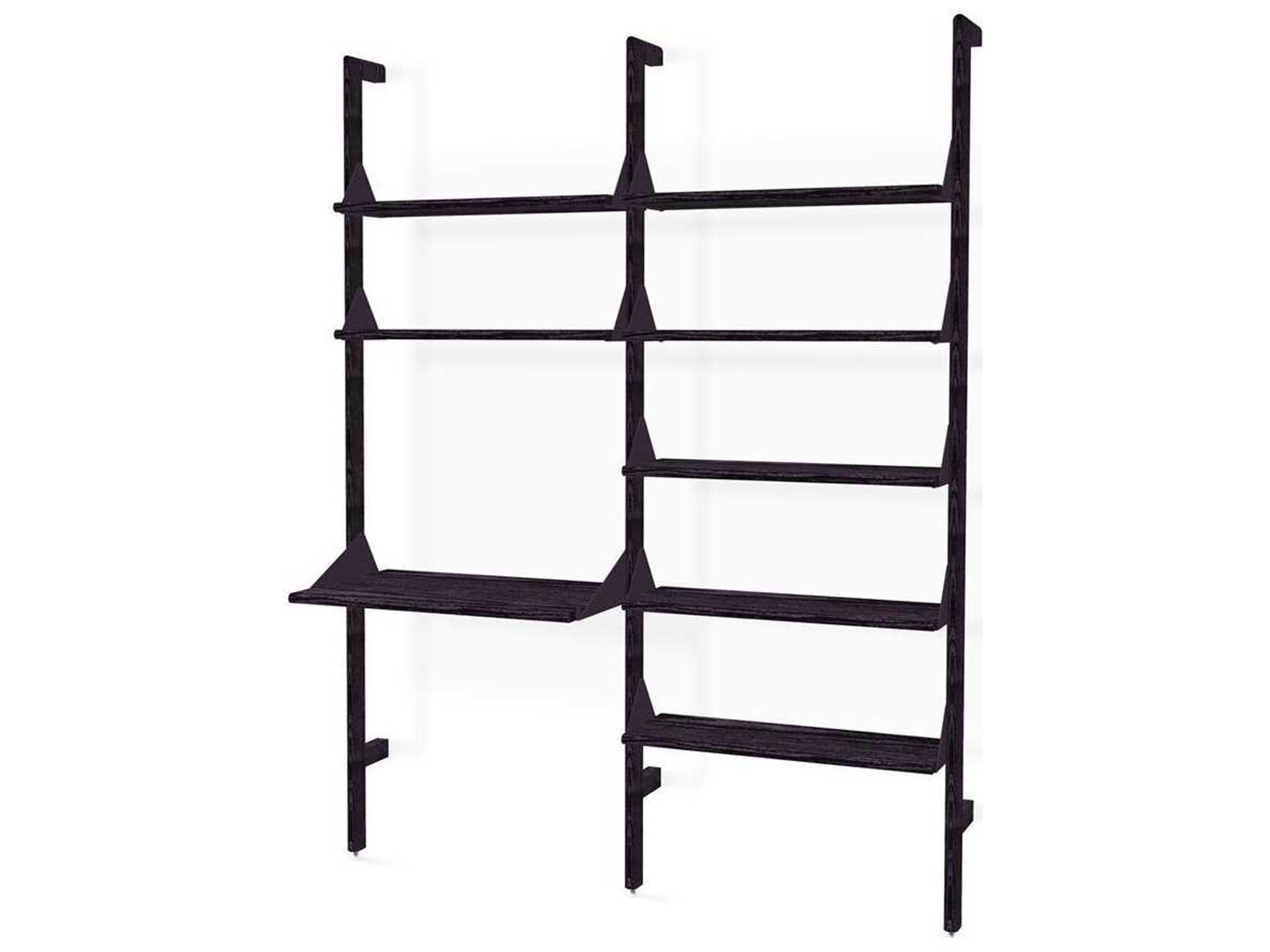 Branch Ash Black Wood Leaning Ladder Desk