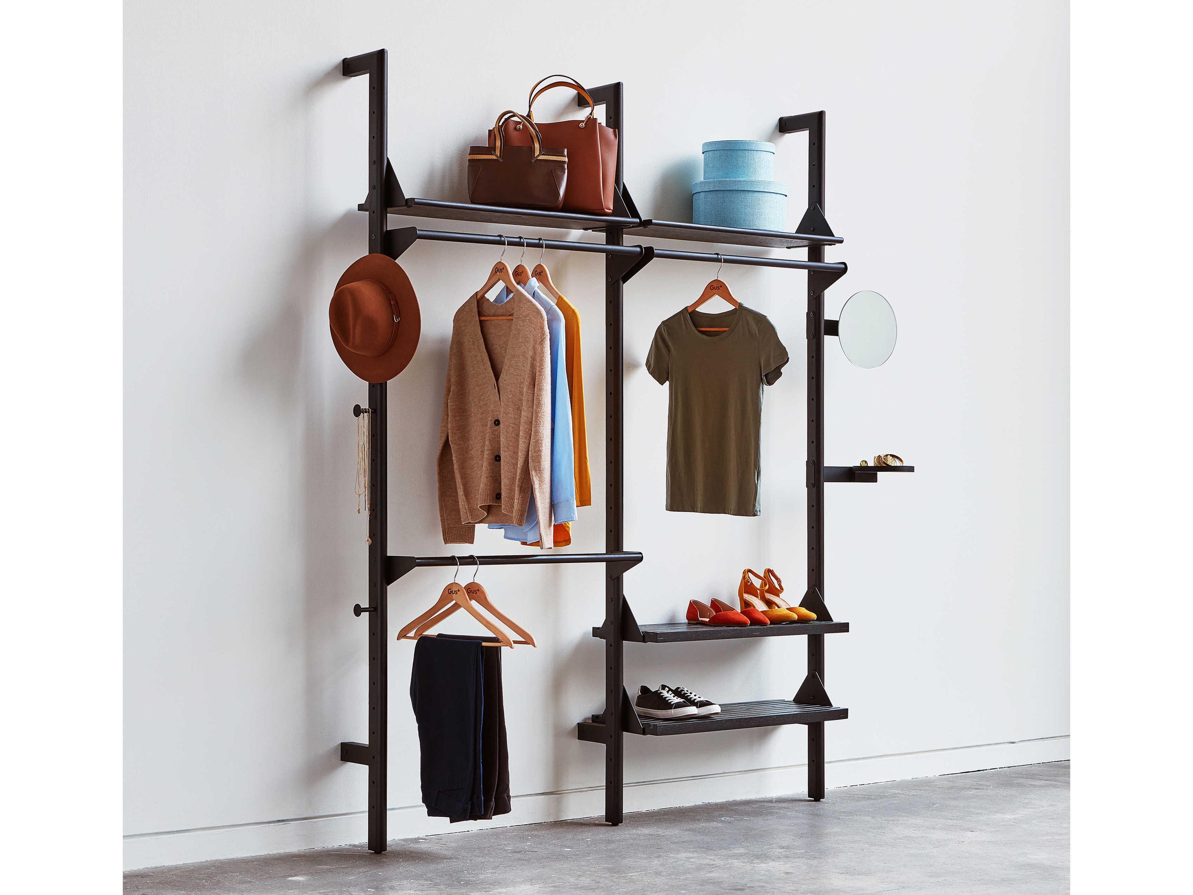 Gus* Modern Branch Ash Black / Black Wardrobe Unit