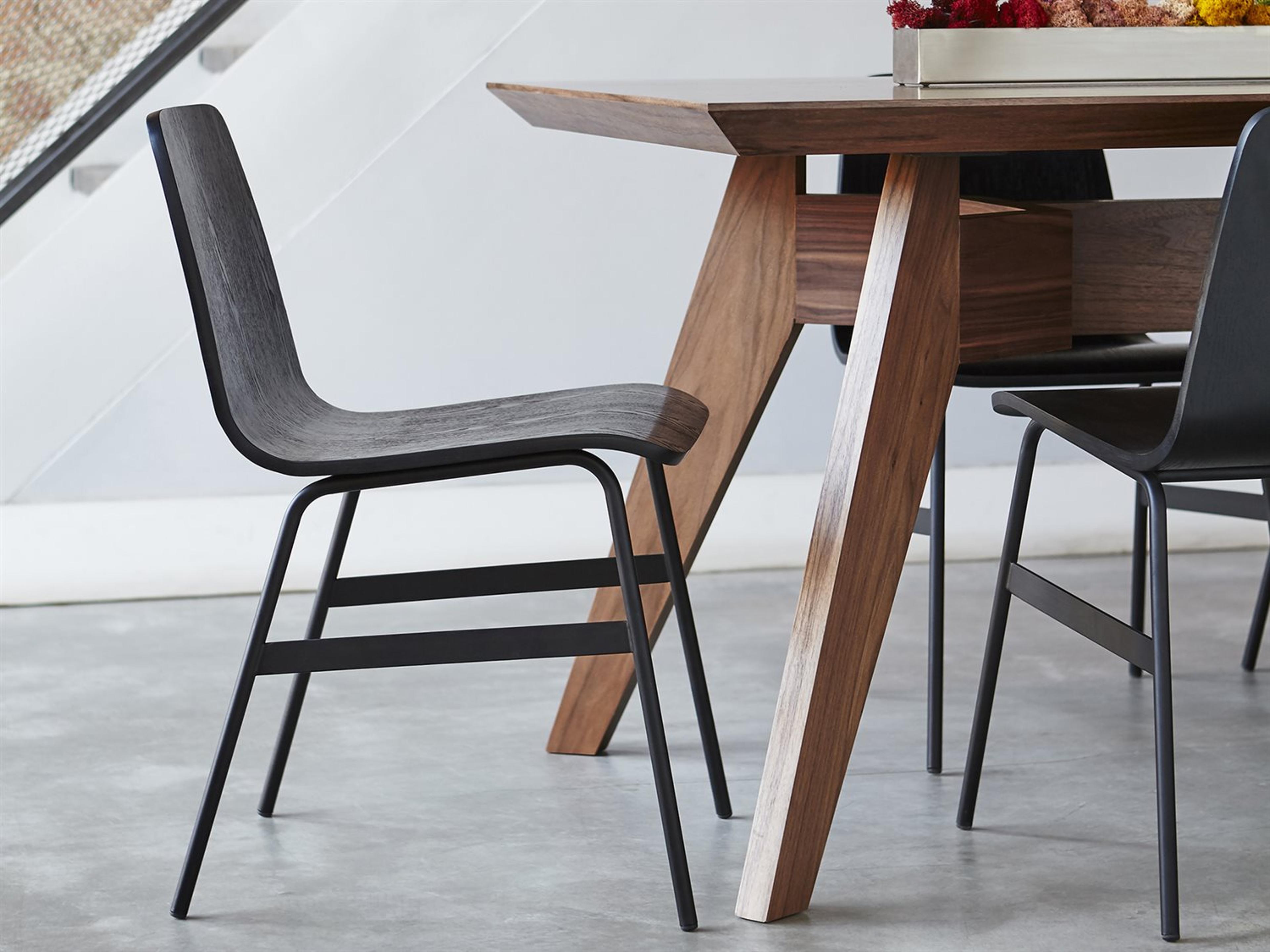 Gus* Modern Lecture Ash Wood Black Side Dining Chair