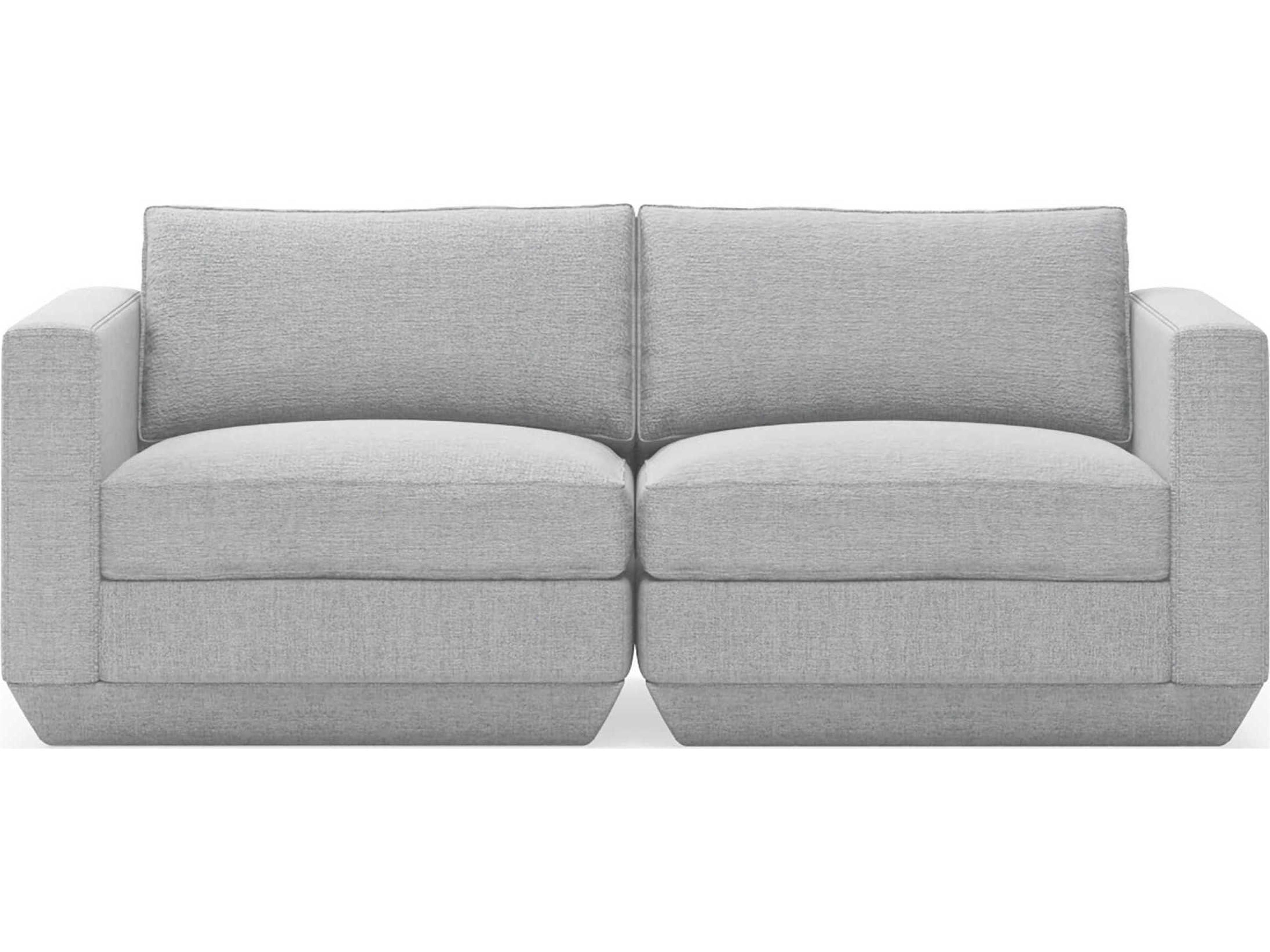 Gus* Modern Podium Bayview Silver Upholstered Loveseat