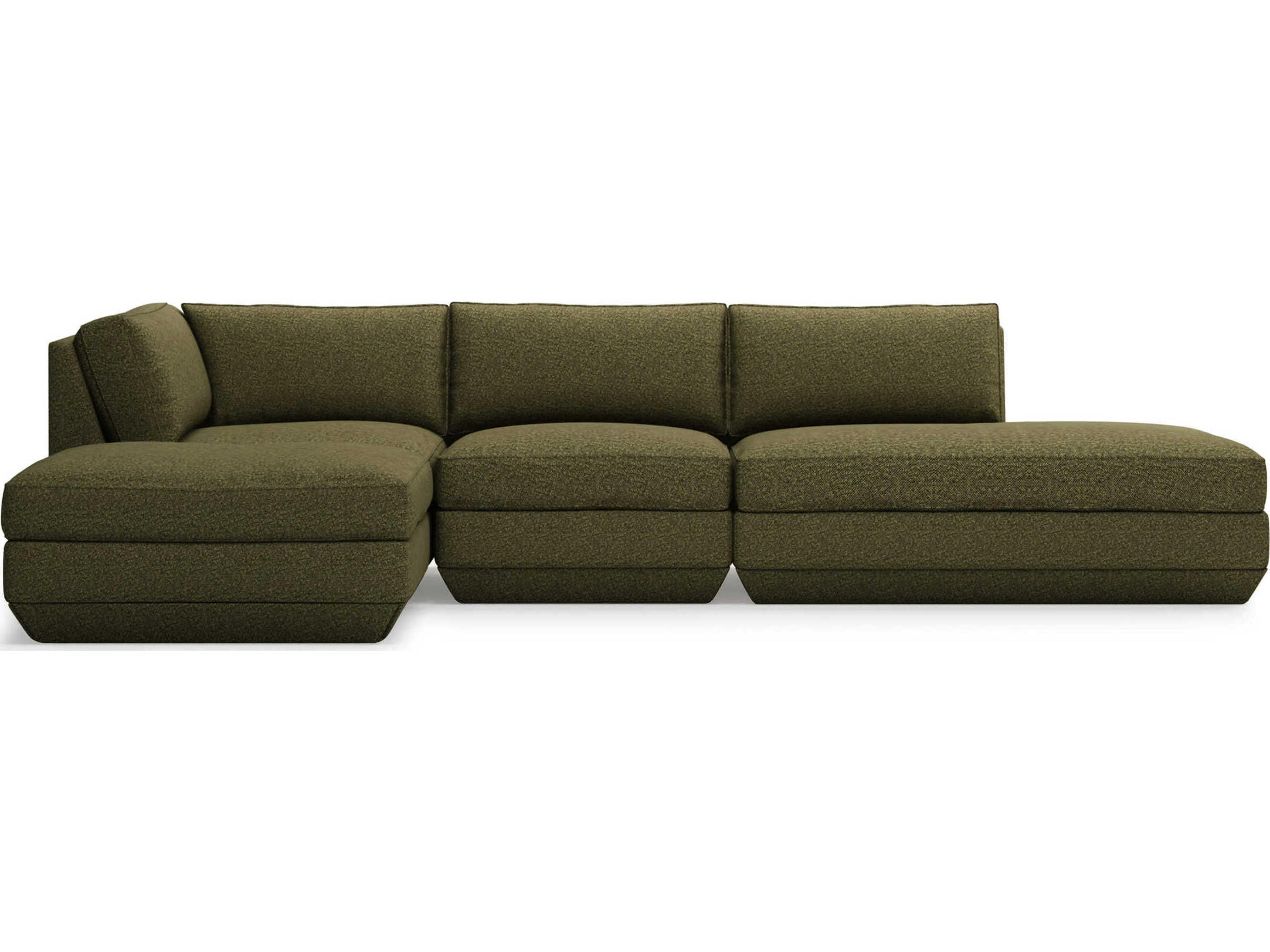 Gus* Modern Podium Green Upholstered Sectional Sofa