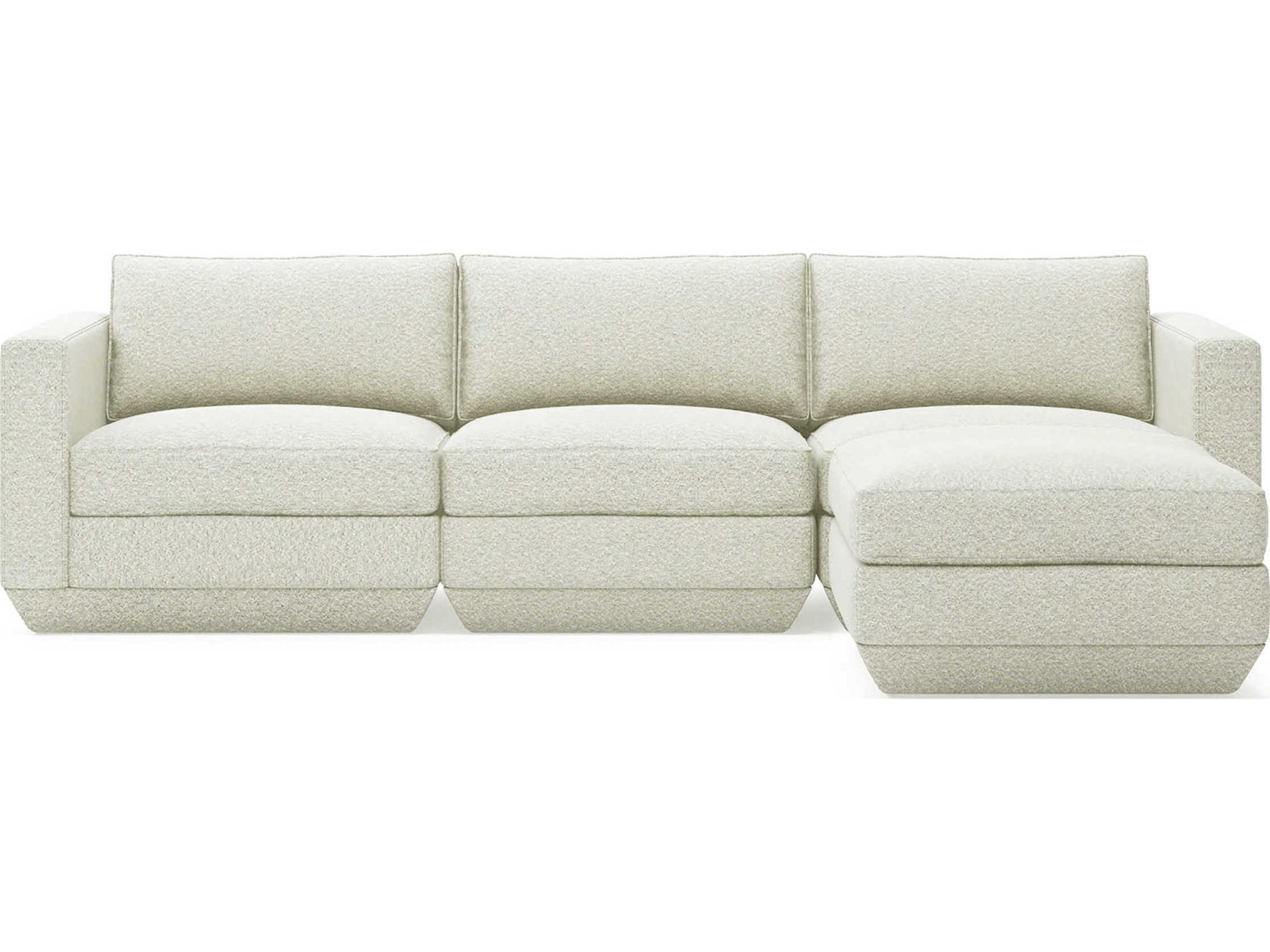 Gus* Modern Podium White Upholstered Sectional Sofa