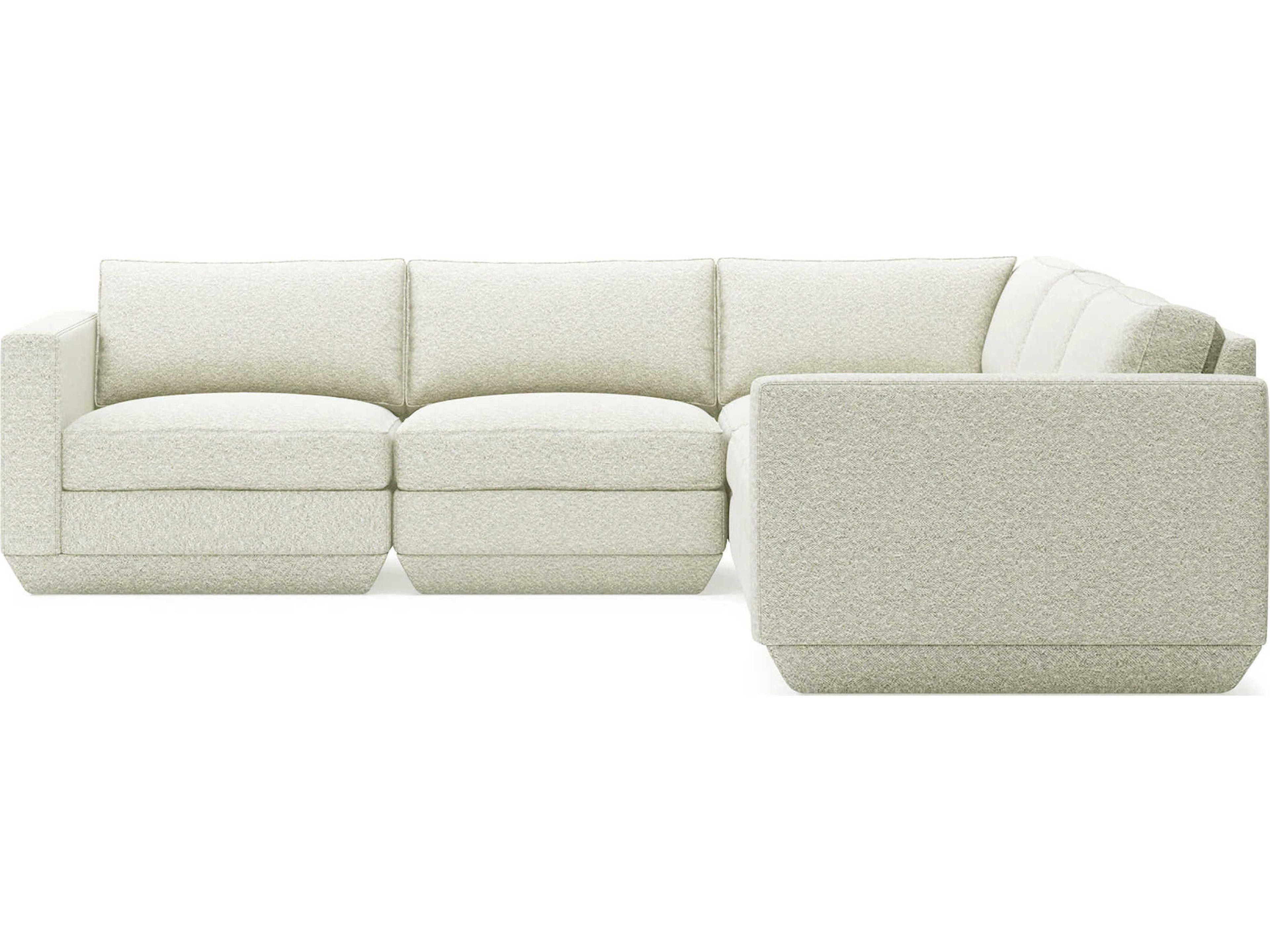 Podium White Upholstered Sectional Sofa
