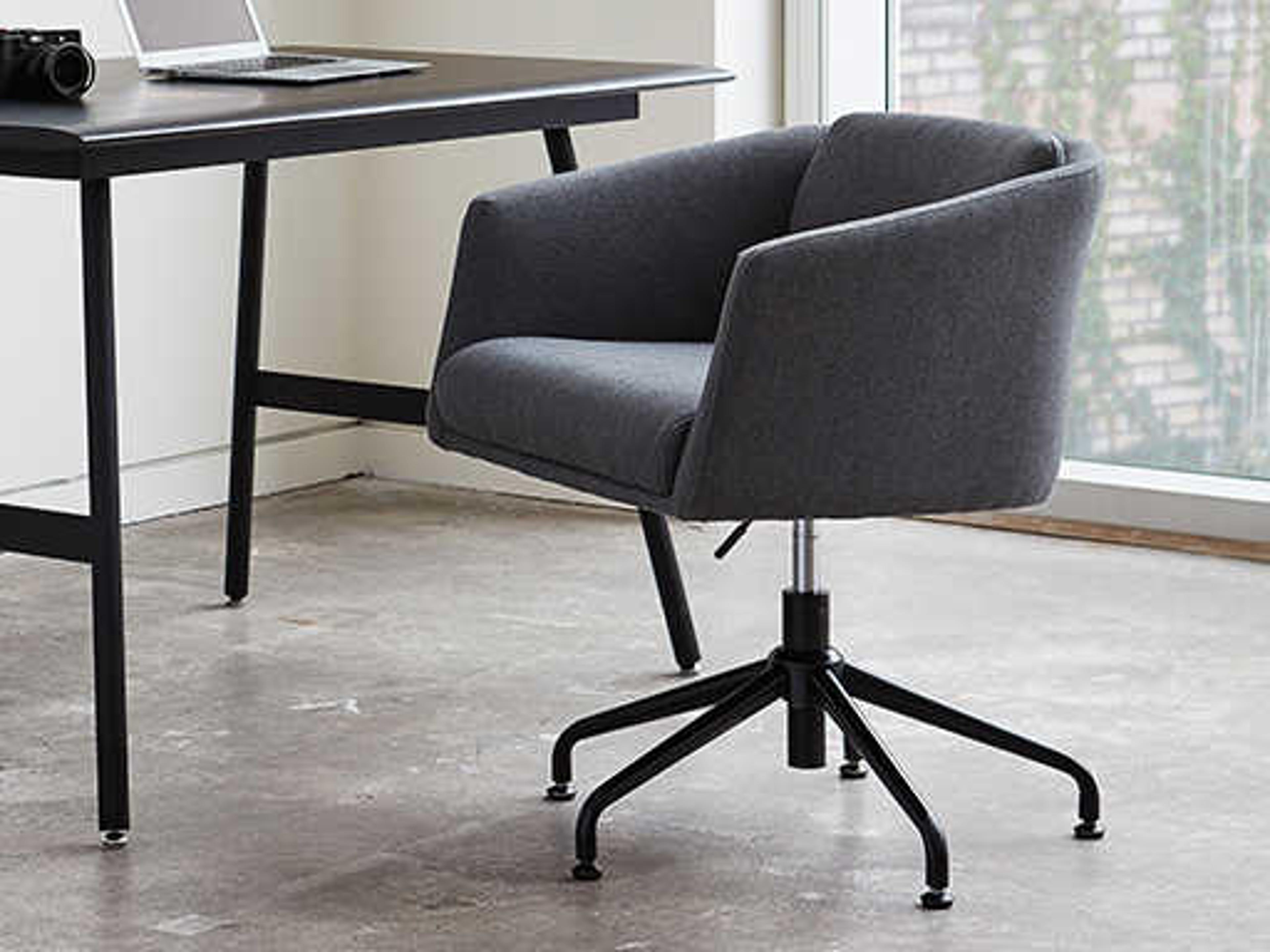 Gus* Modern Radius Gray Upholstered Adjustable Swivel Executive Desk Chair