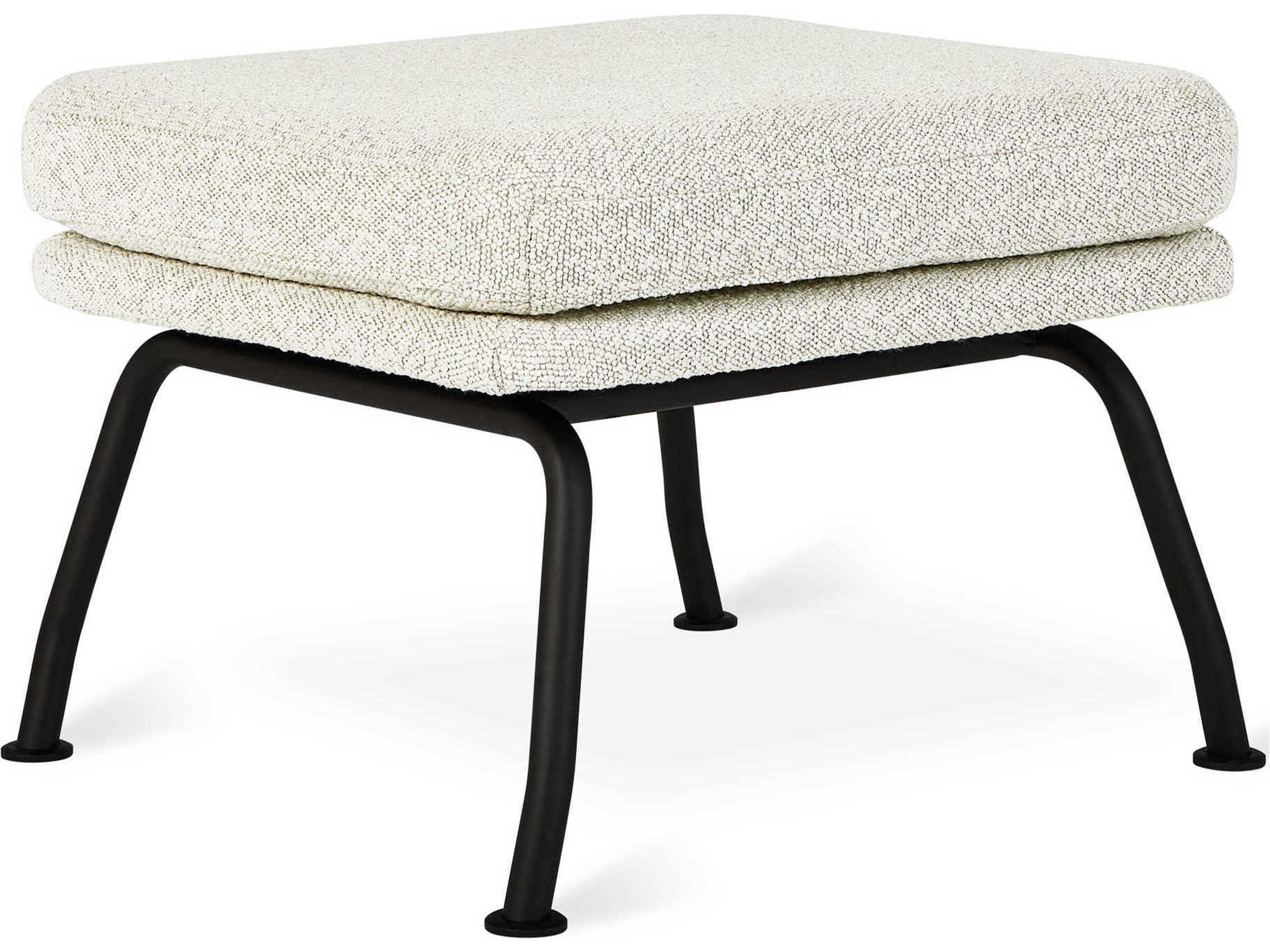Tallinn Copenhagen Fossil White Upholstered Ottoman