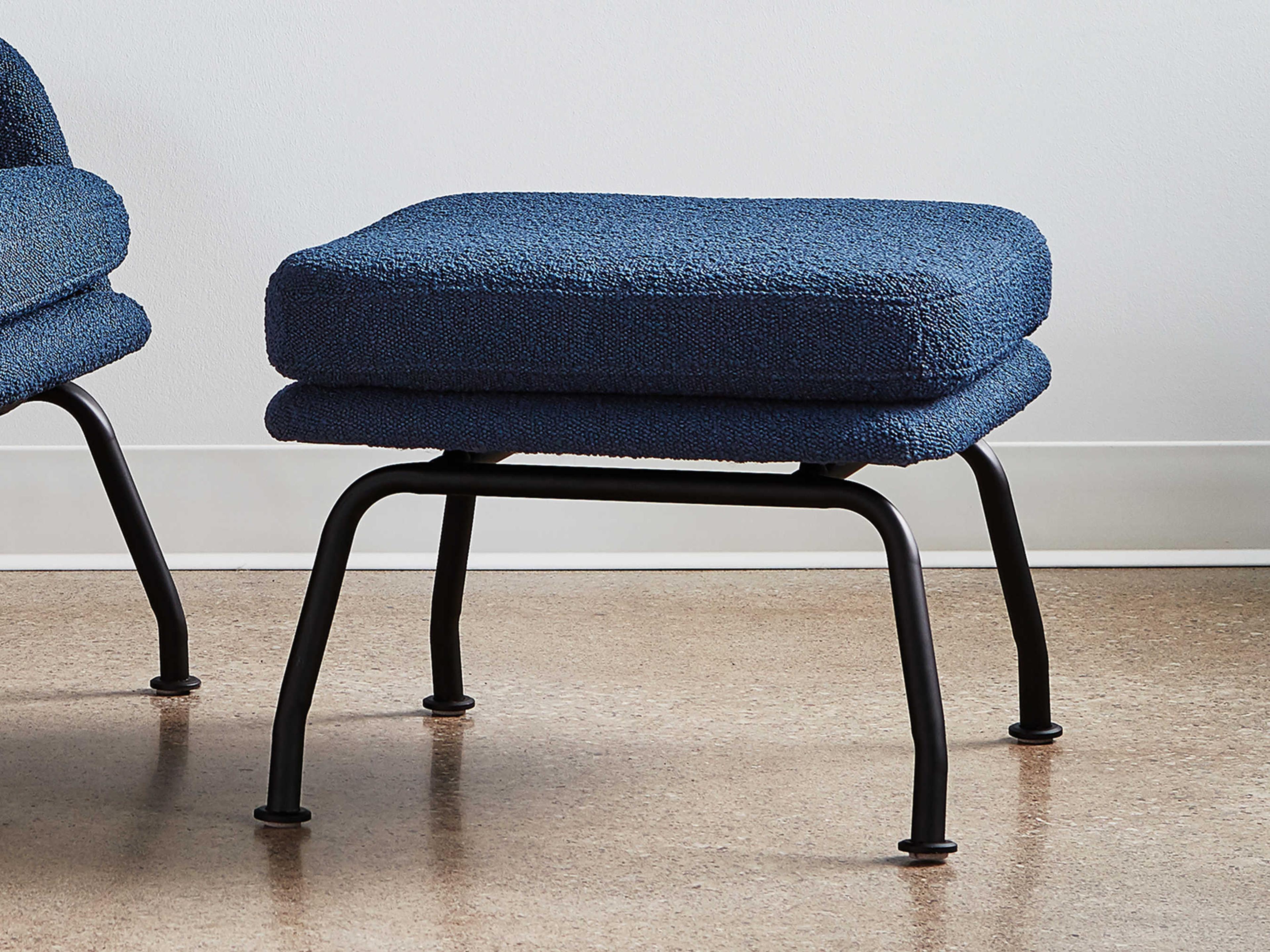 Gus* Modern Tallinn Copenhagen Sea Blue Upholstered Ottoman