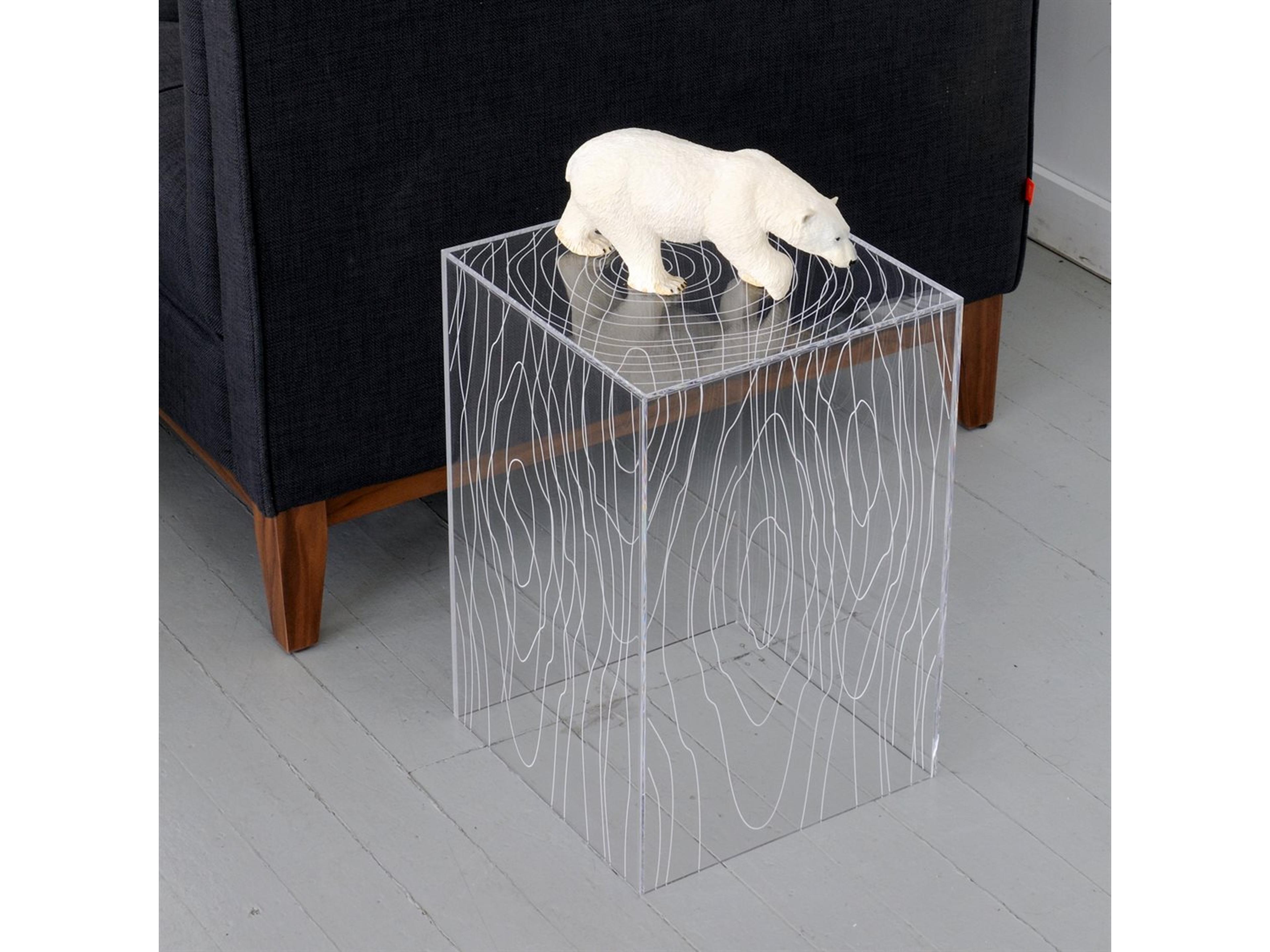 Gus* Modern Timber Square Glass Clear Acrylic End Table