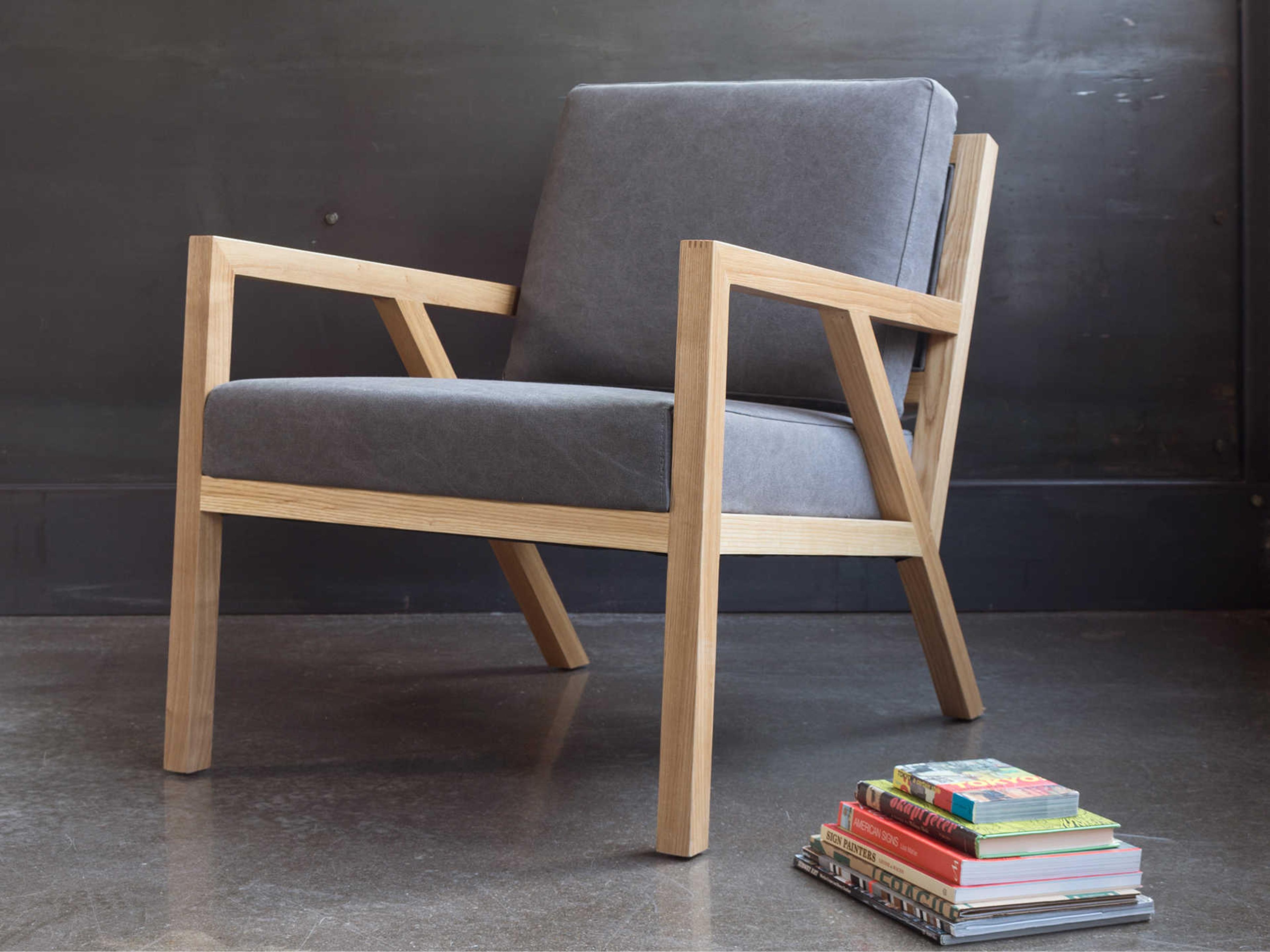 Gus* Modern Truss Brown Fabric Accent Chair