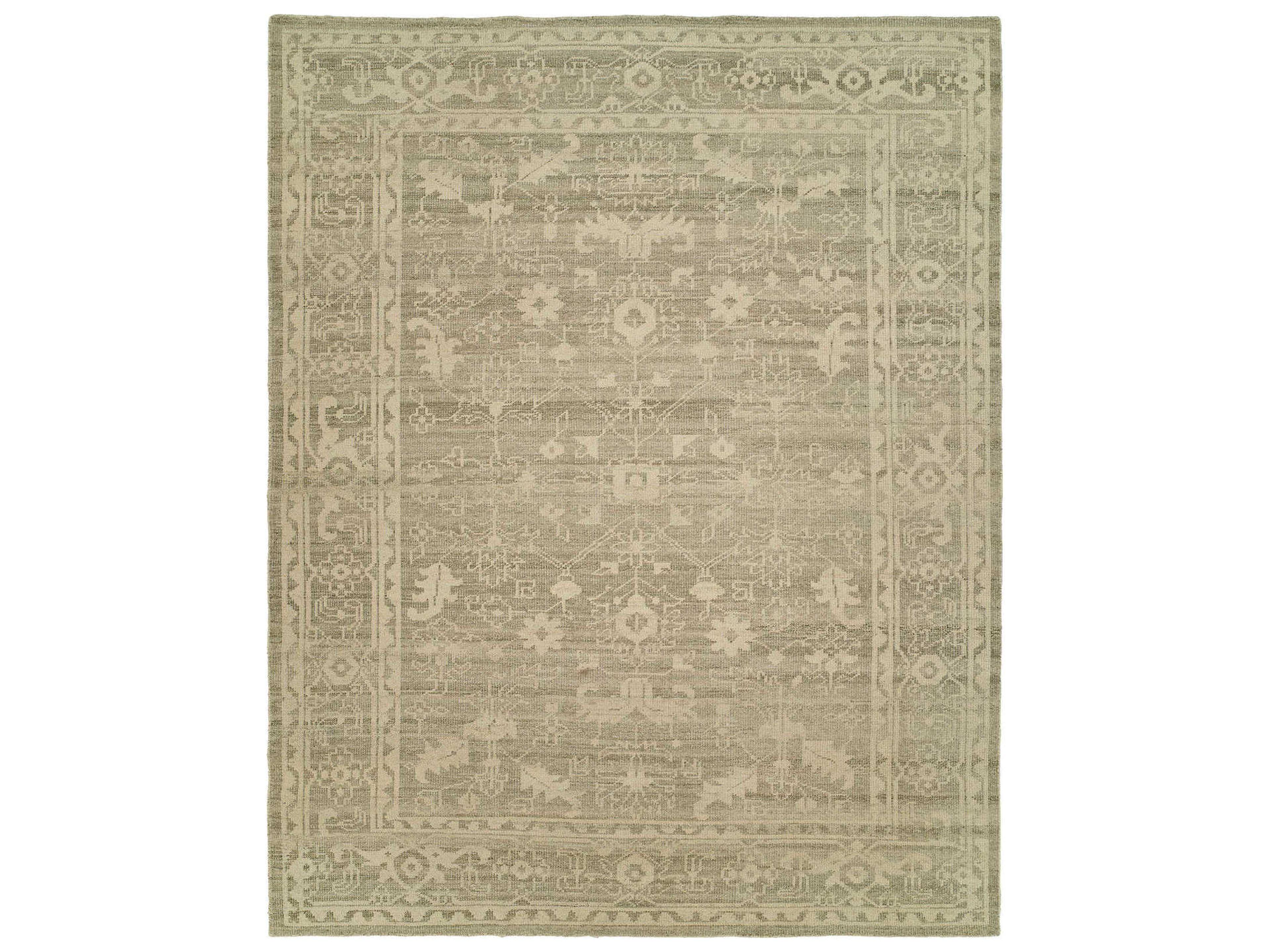 Harounian Rugs Antique Natural Bordered Area Rug