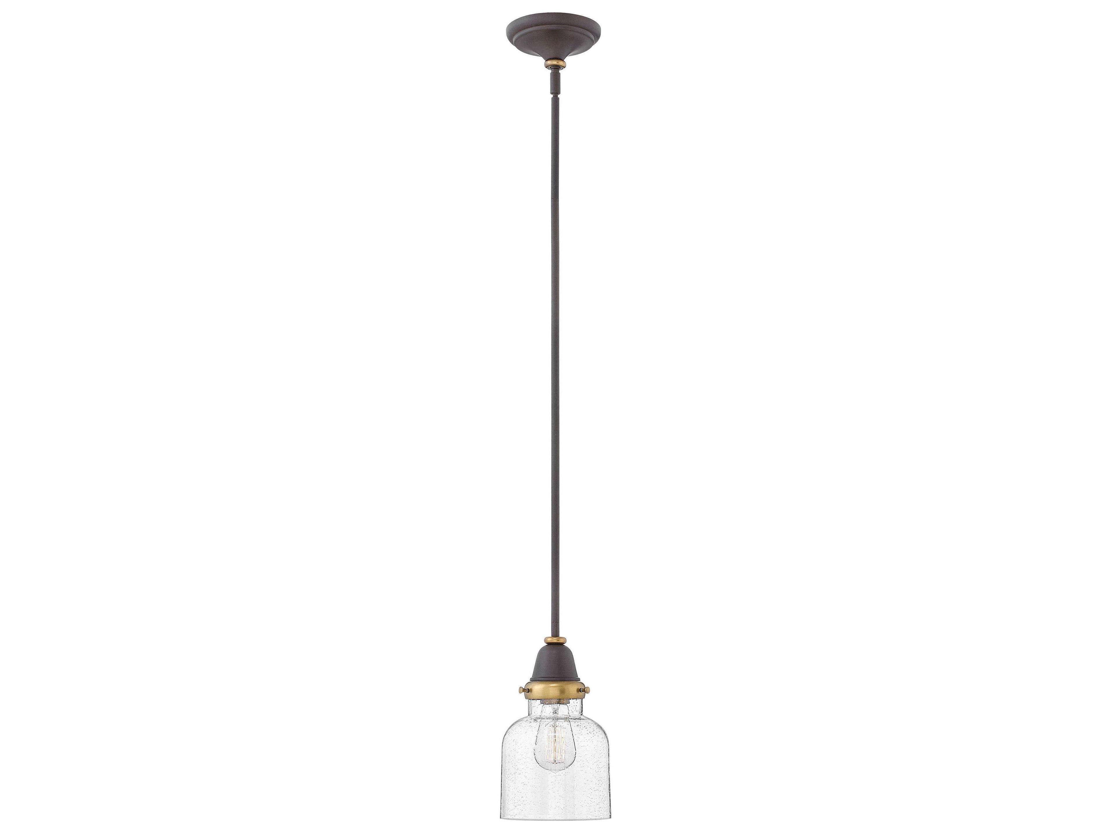 Academy 1-Light Oil Rubbed Bronze Glass Bell Mini Pendant