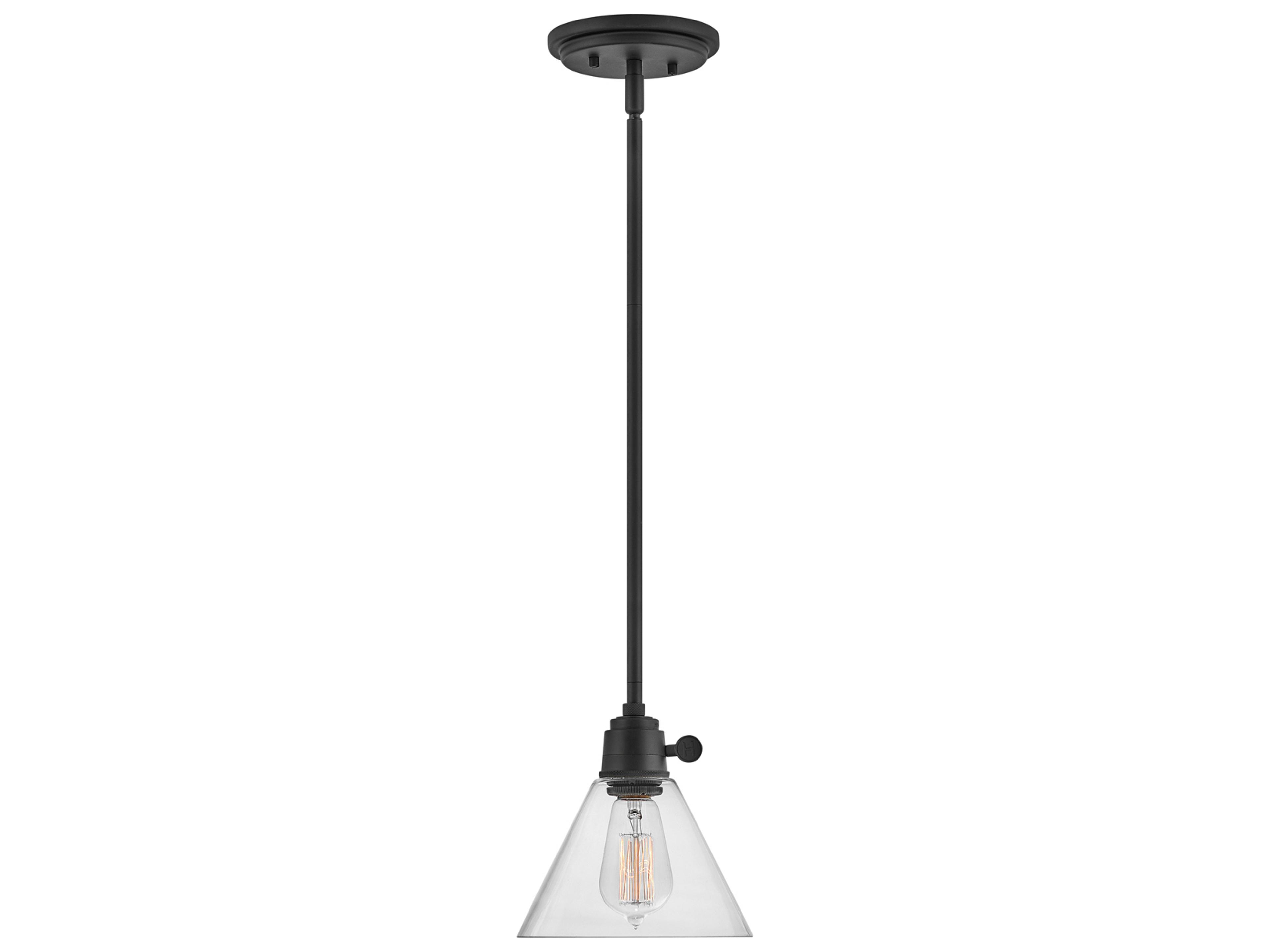Arti 1-Light Black With Clear Glass Mini Pendant
