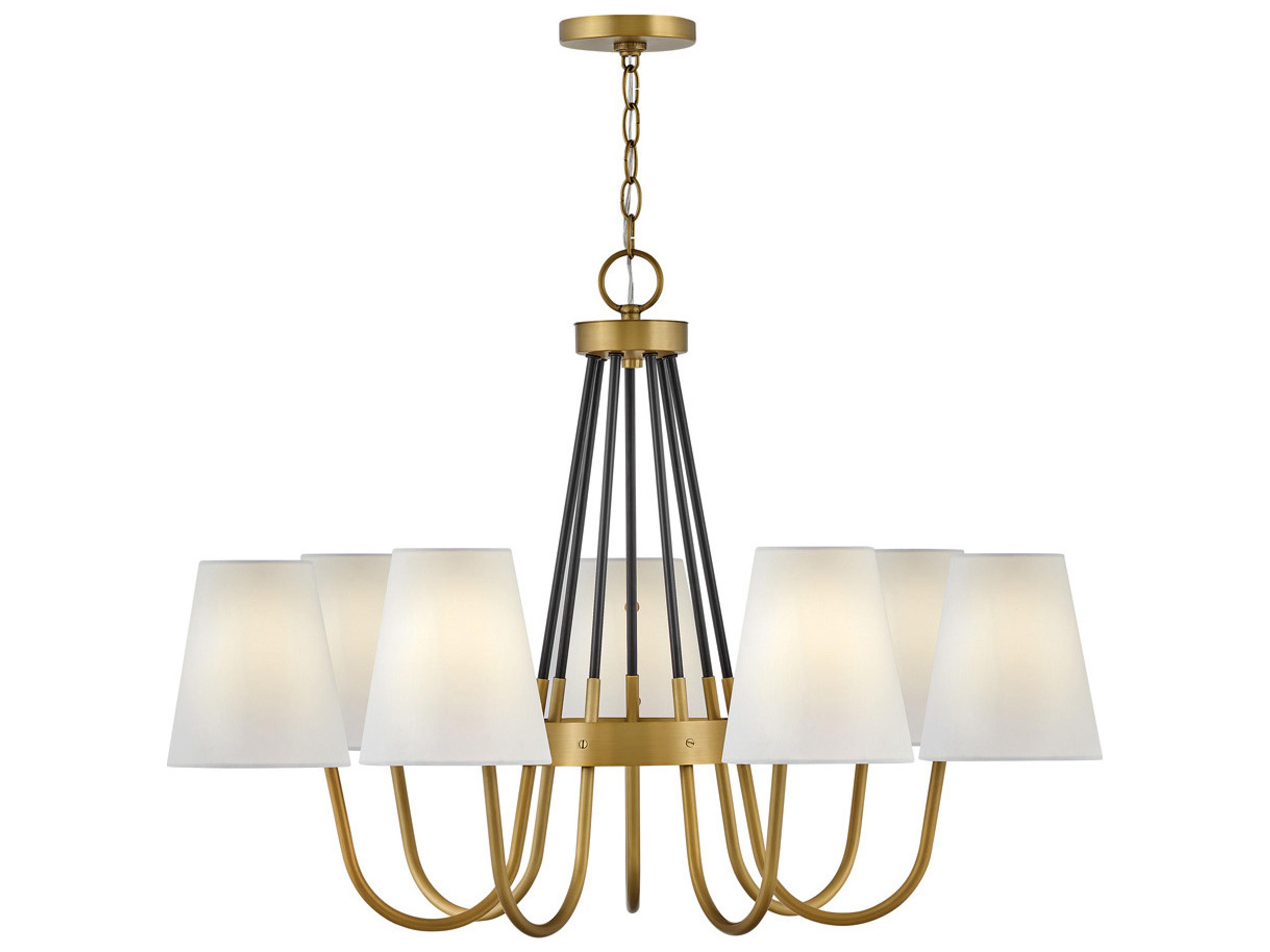 Aston 7-Light Heritage Brass Black Empire Chandelier