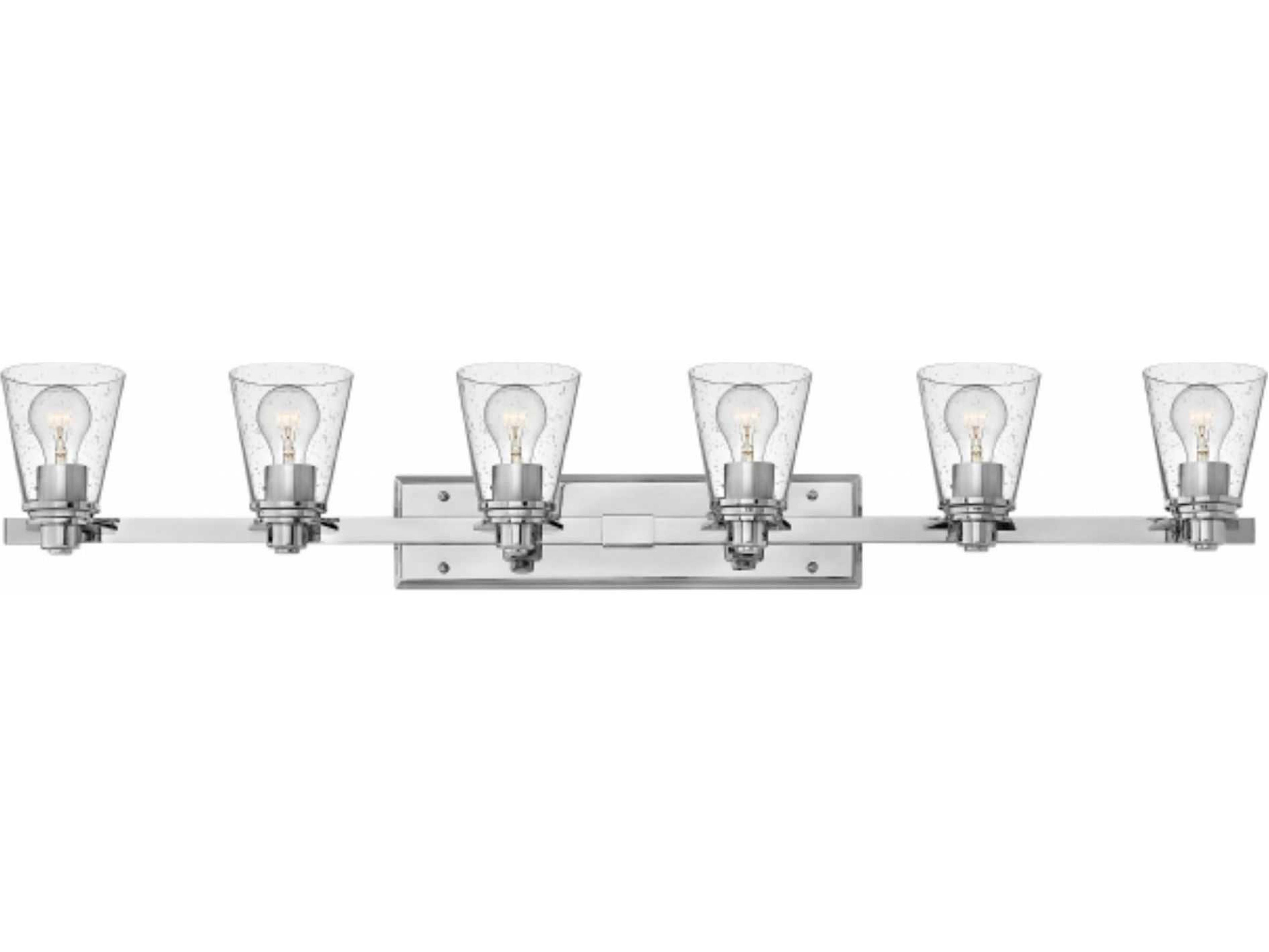 Avon 6-Light Chrome Glass Vanity Light