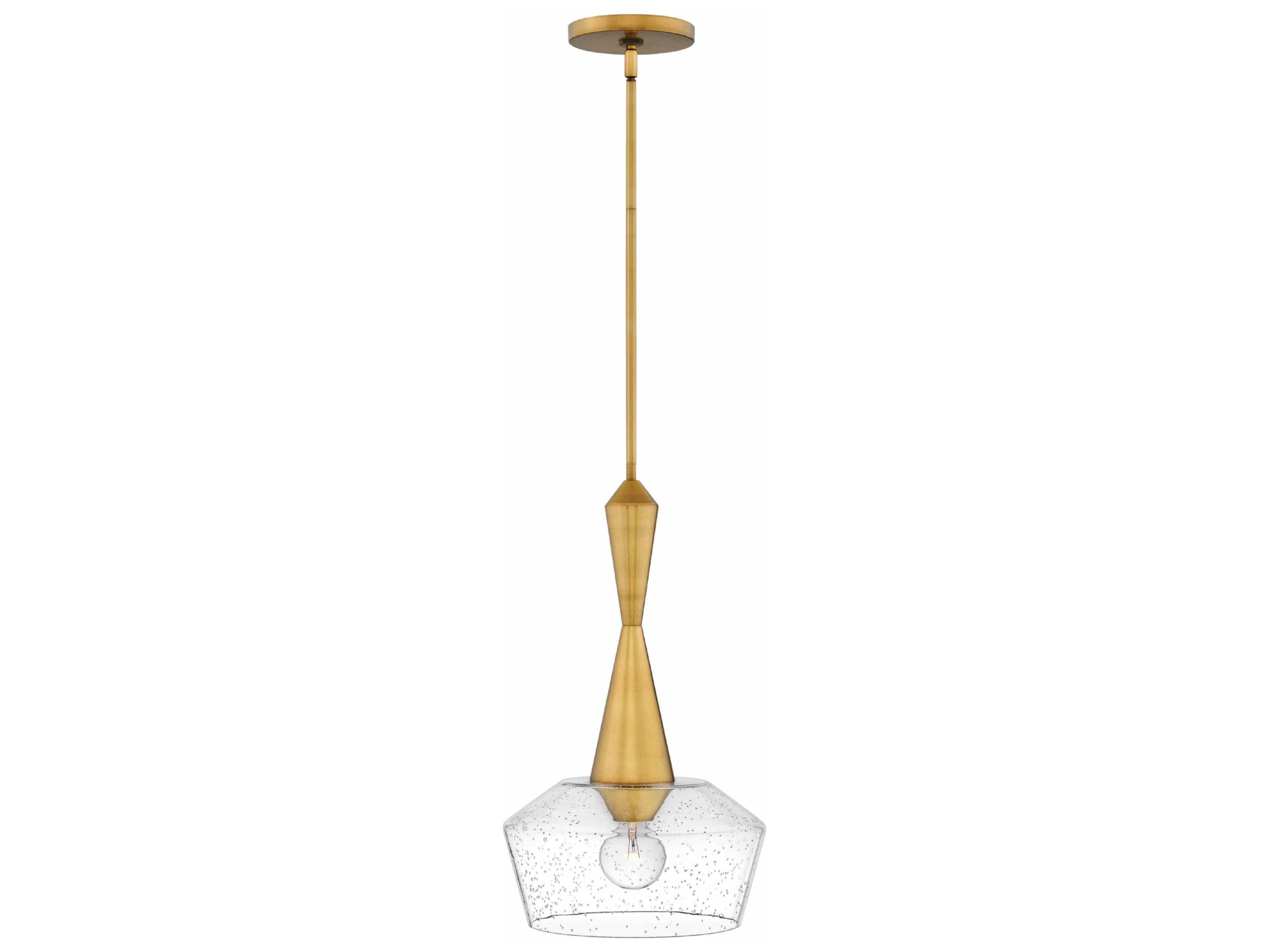 Bette 1-Light Heritage Brass Glass Pendant
