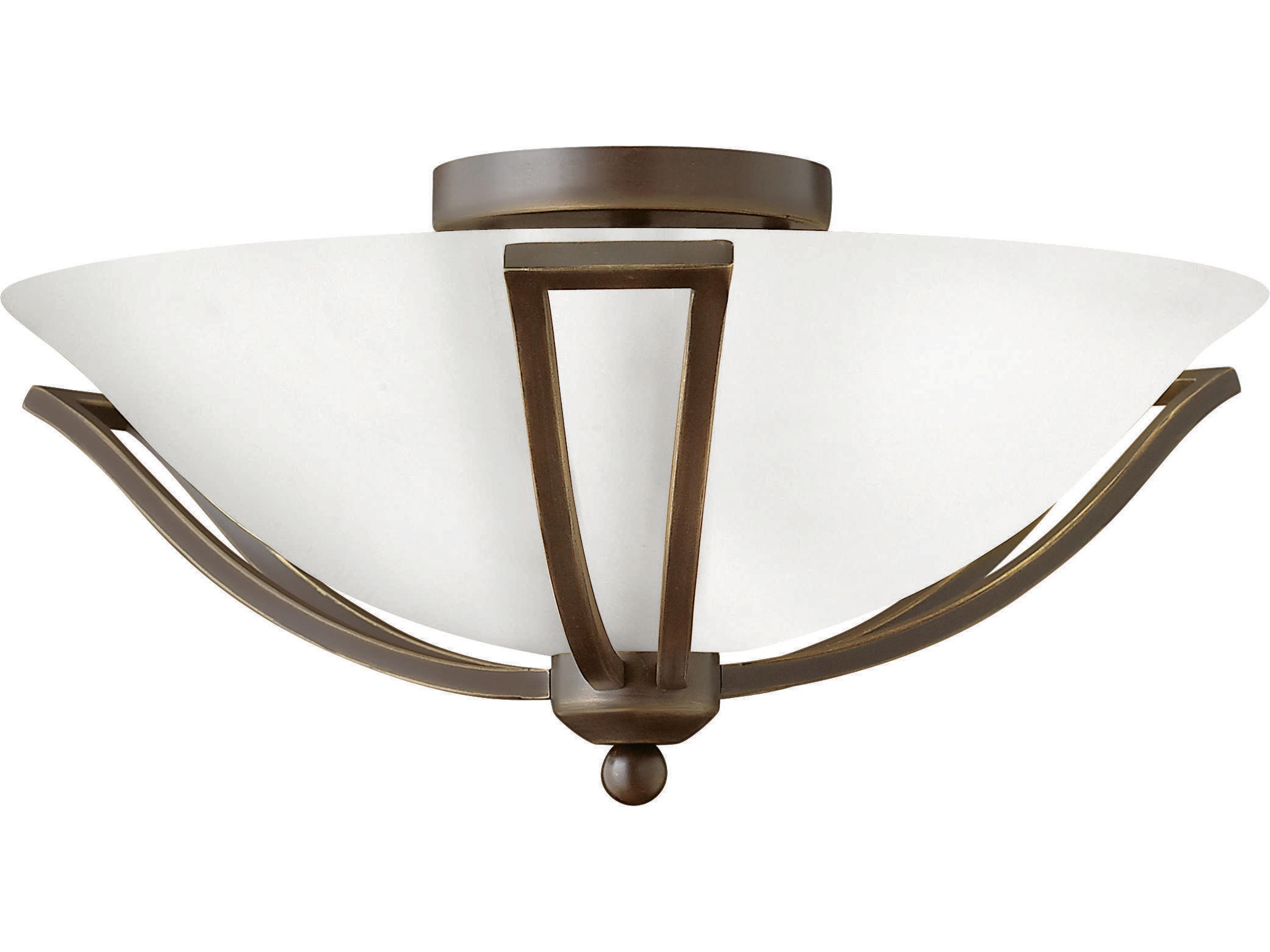 Bolla 2-Light Olde Bronze Glass Bowl Semi Flush Mount