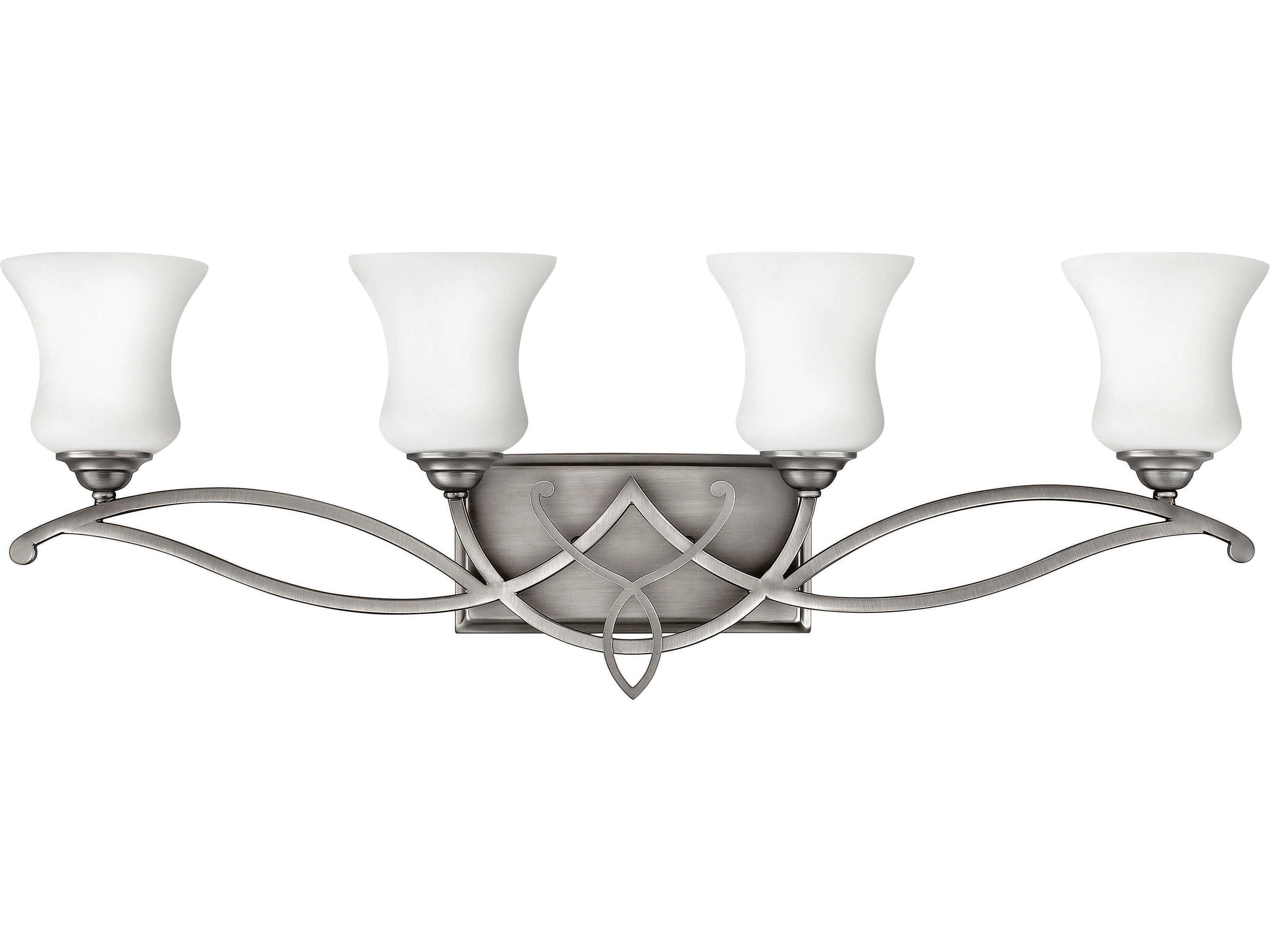 Brooke 4-Light Antique Nickel Glass Vanity Light