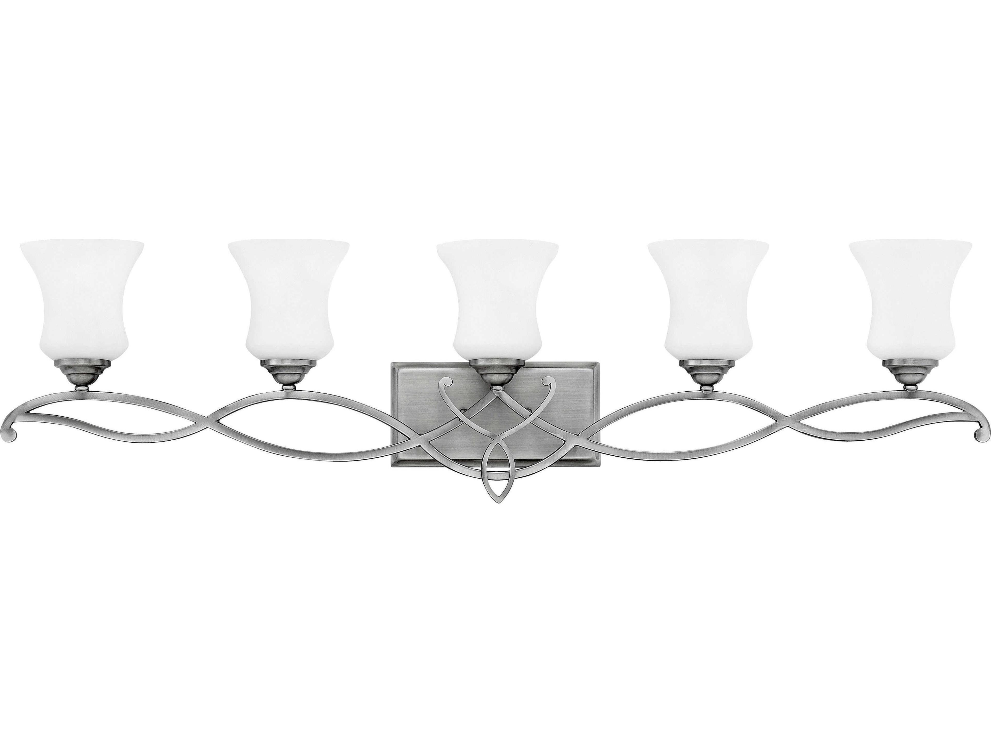 Brooke 5-Light Antique Nickel Glass Vanity Light