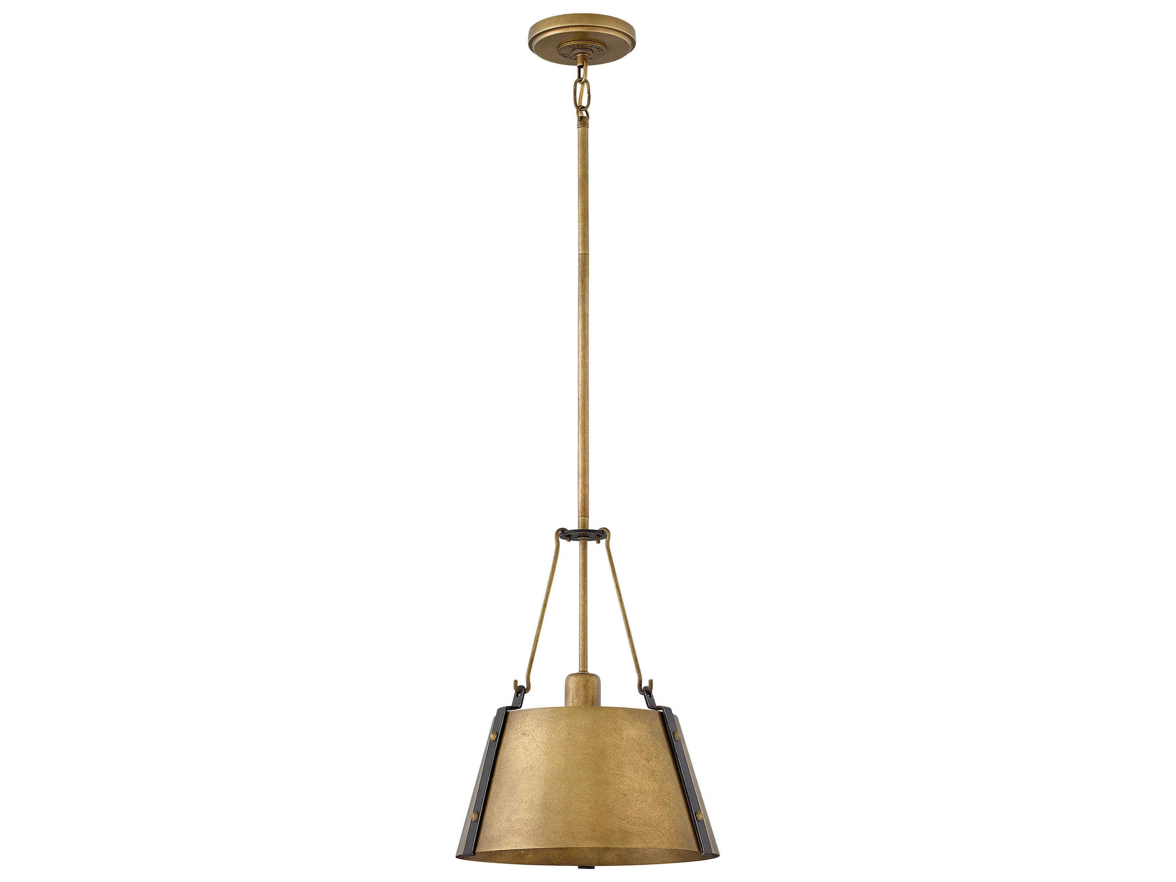 Cartwright 1-Light Rustic Brass Empire Mini Pendant