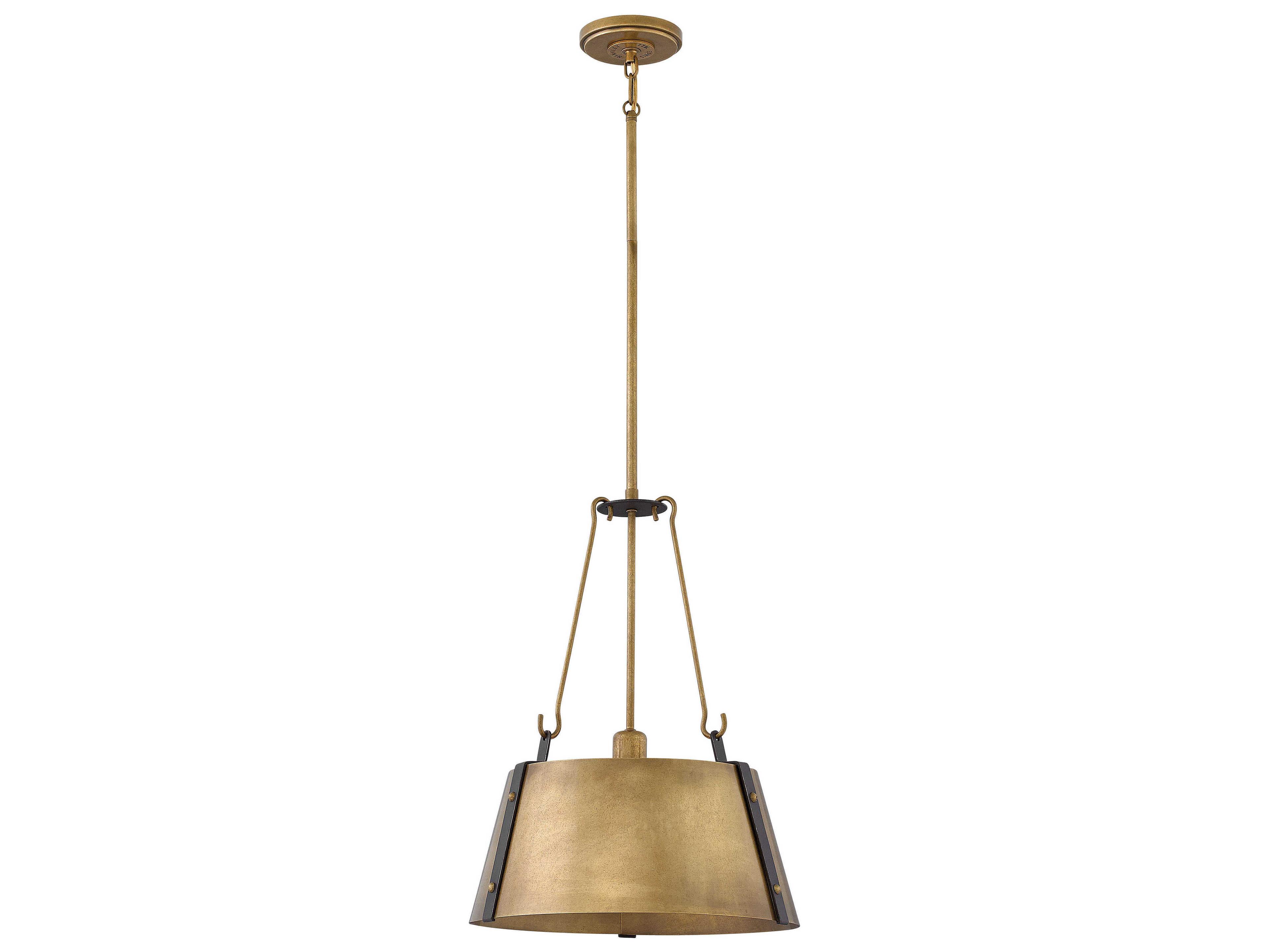 Cartwright 1-Light Rustic Brass Empire Pendant