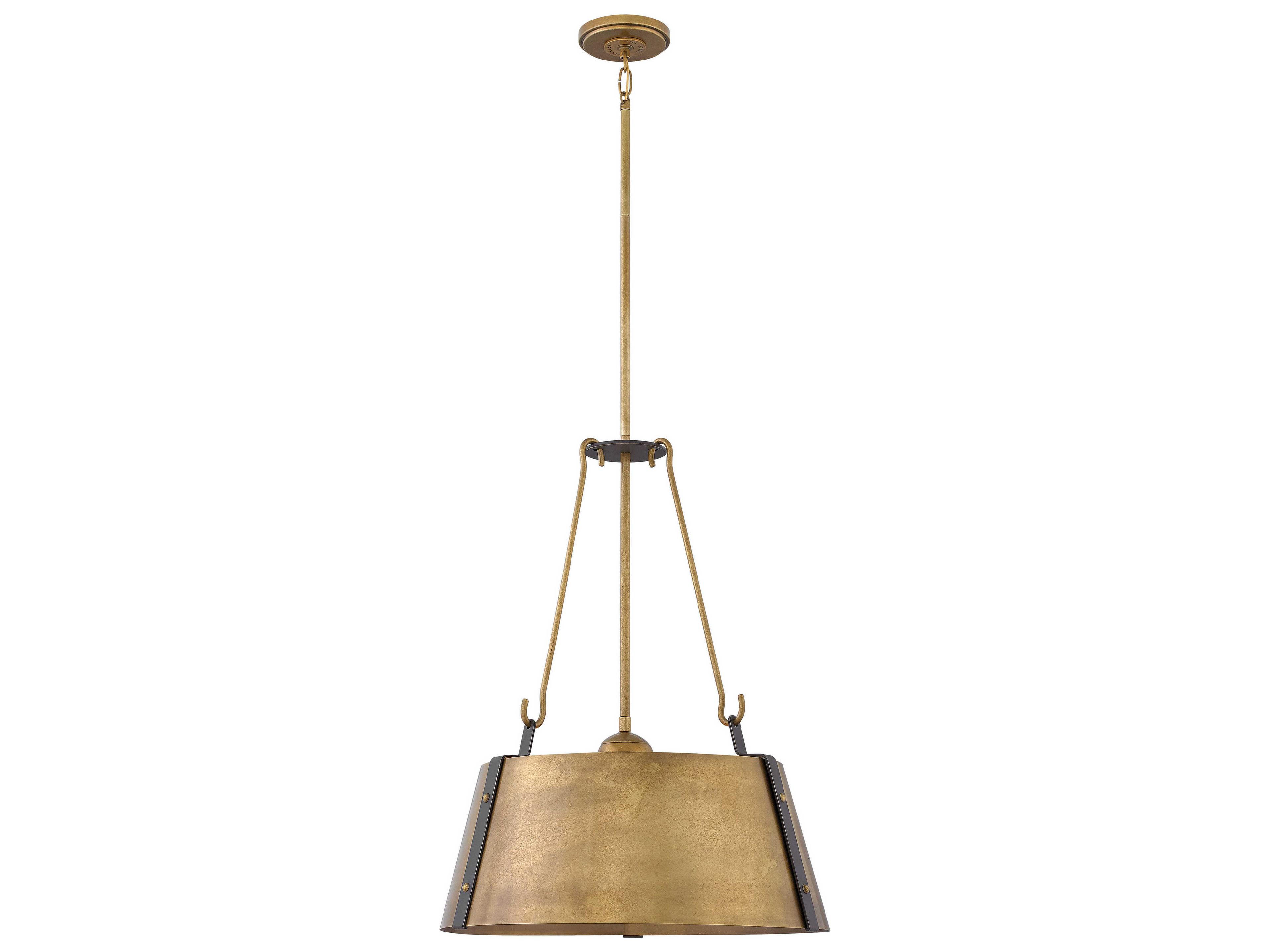 Cartwright 3-Light Rustic Brass Empire Pendant