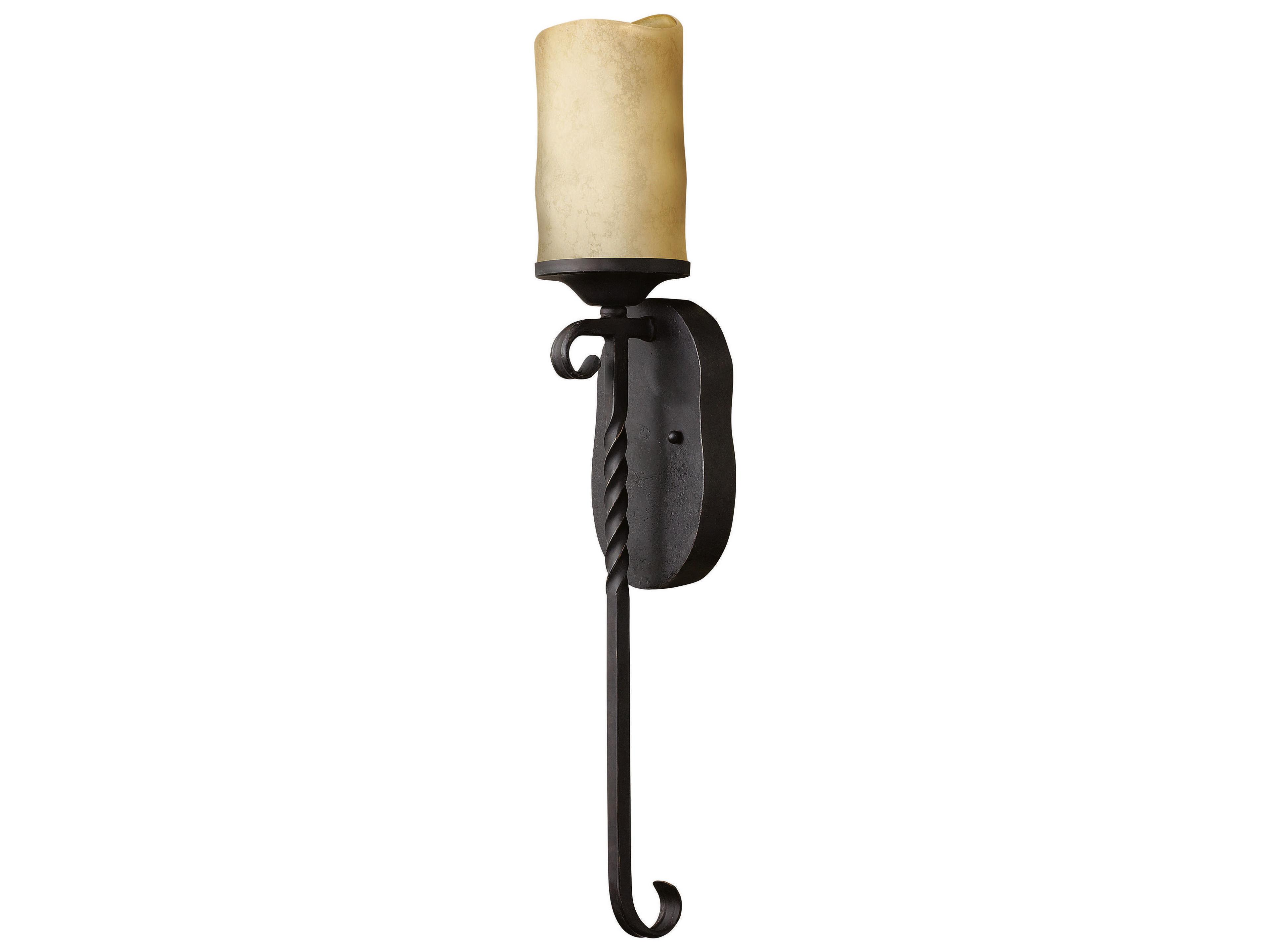 Casa 1-Light Olde Black Glass Wall Sconce