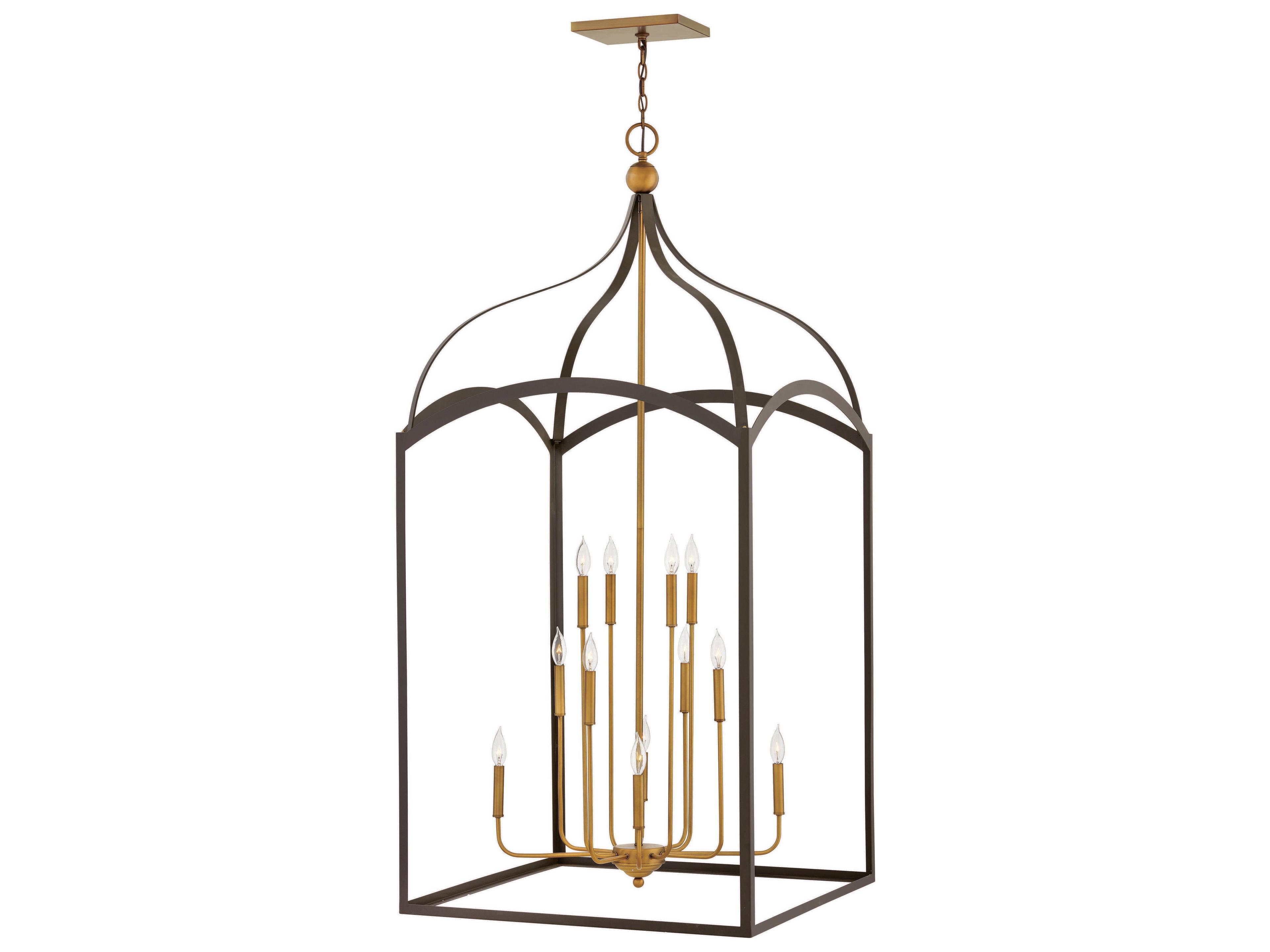 Clarendon 1-Light Bronze Glass Candelabra Tiered Chandelier